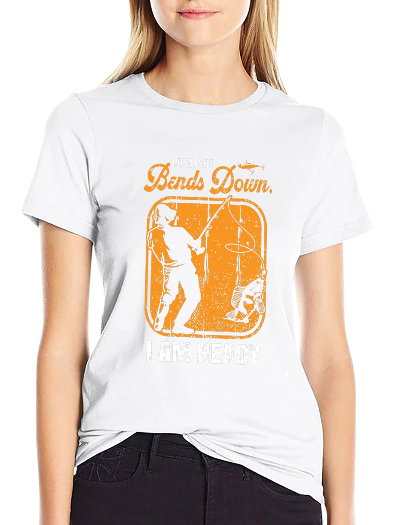 When She Bends Down Fishing T-Shirt