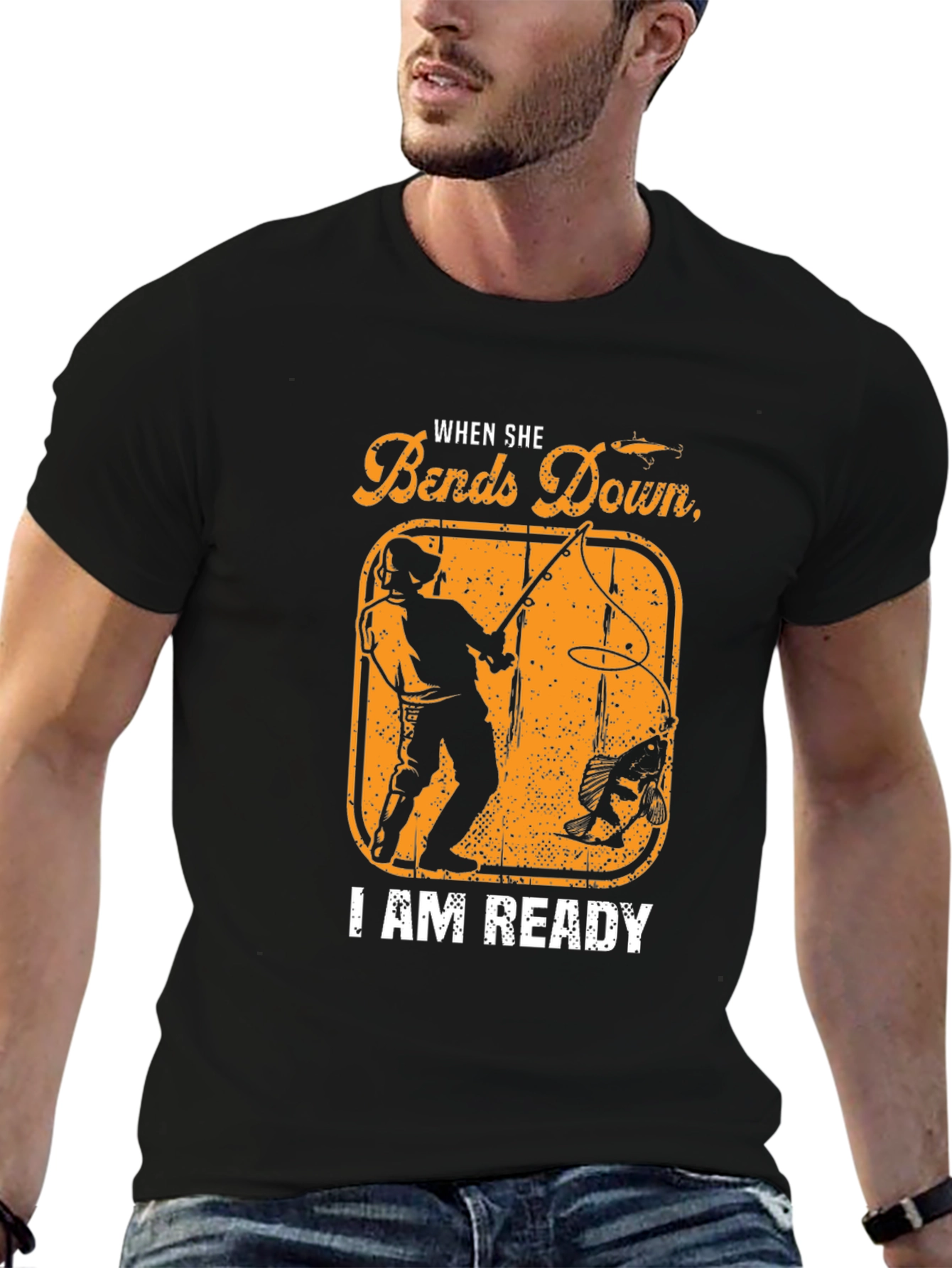 When She Bends Down Fishing T-Shirt