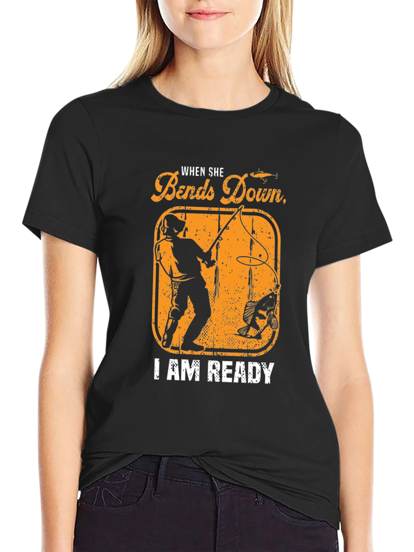 When She Bends Down Fishing T-Shirt