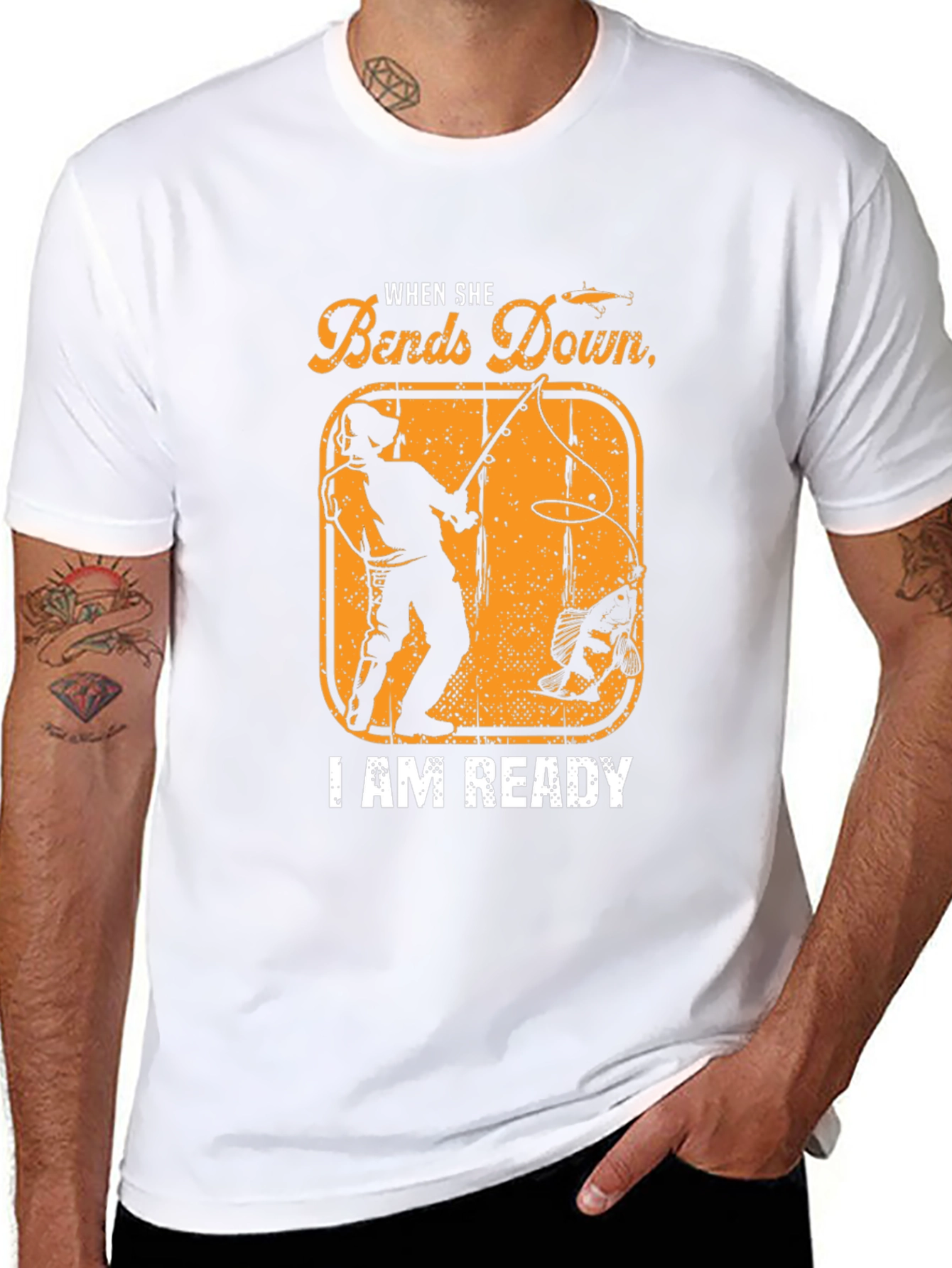 When She Bends Down Fishing T-Shirt