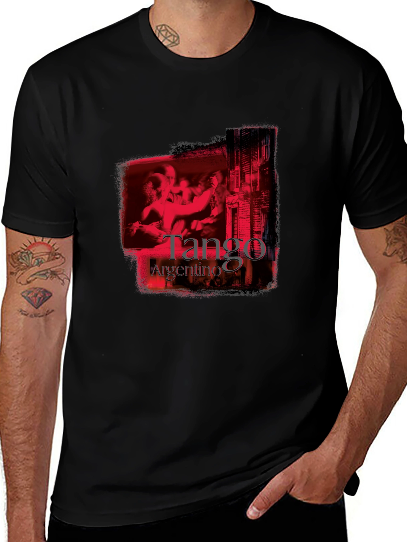 Argentine Tango Graphic Tee - Bold Black Shirt
