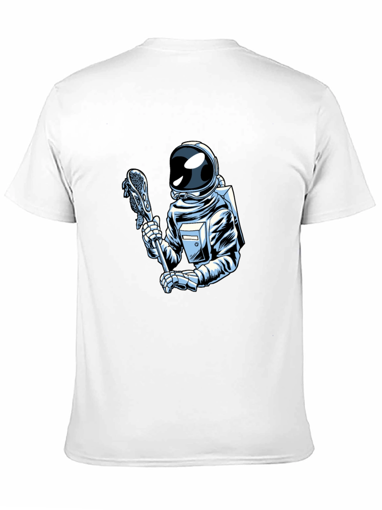 Astronaut Lacrosse Player Graphic T-Shirt - Cool Space Design