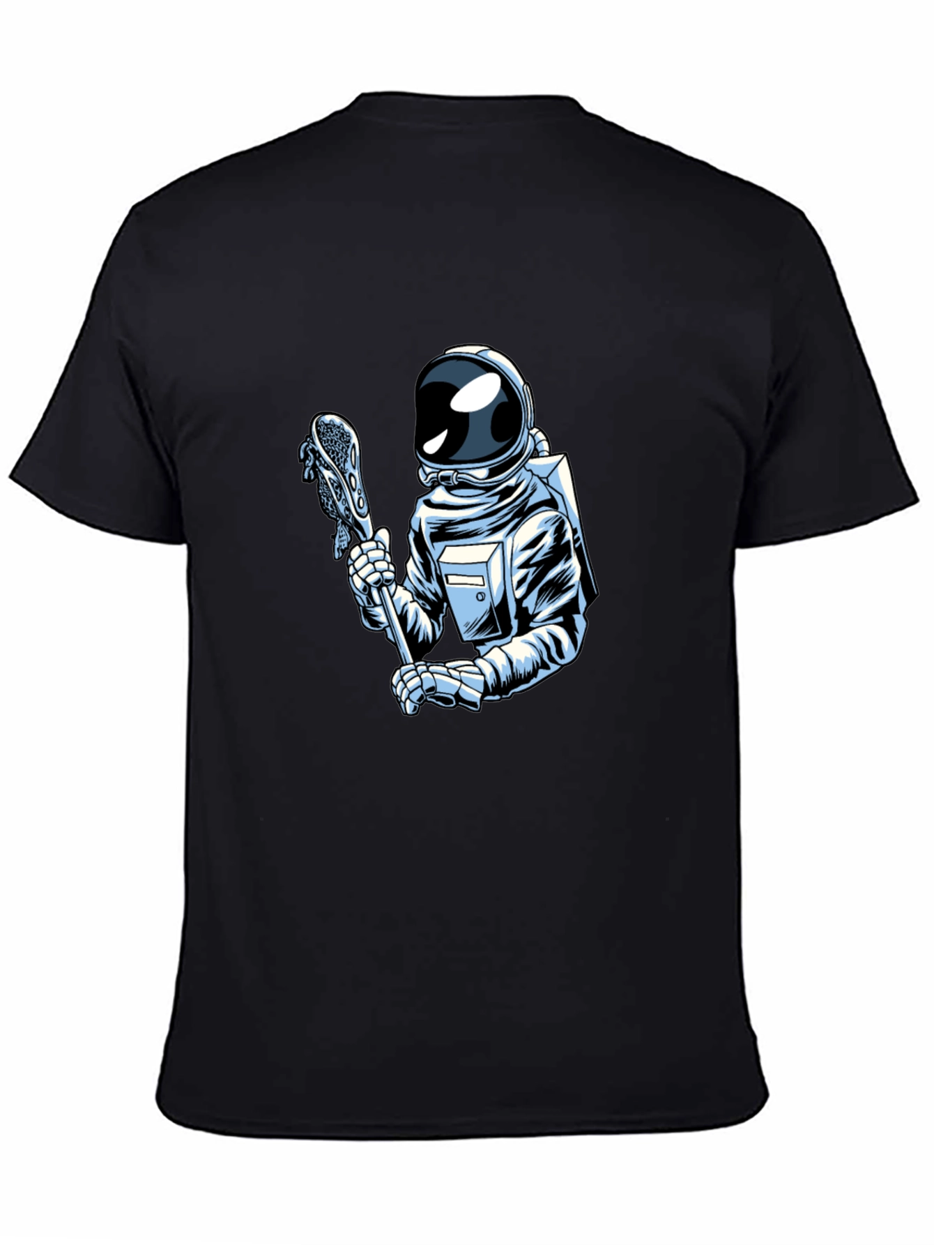 Astronaut Lacrosse Player Graphic T-Shirt - Cool Space Design
