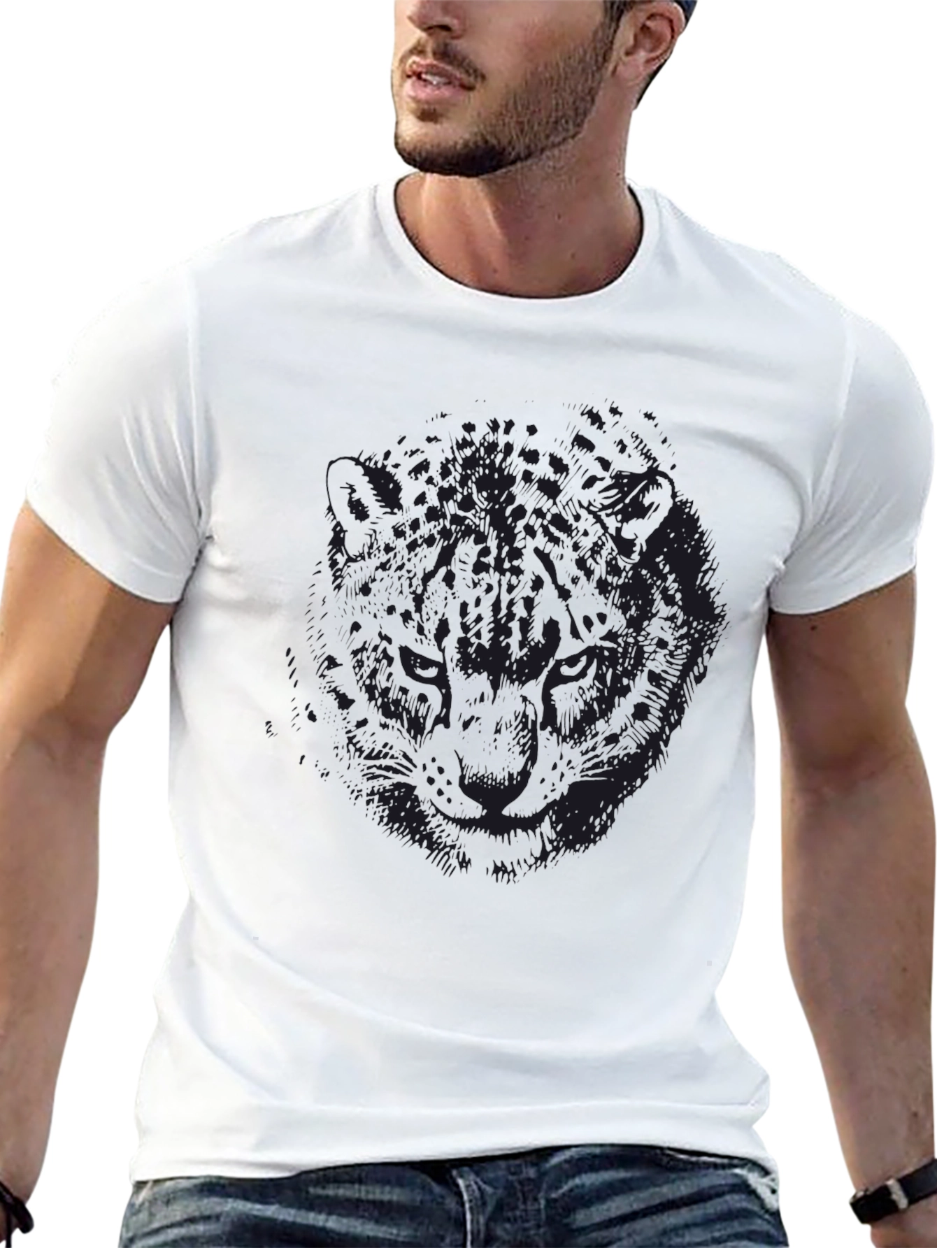 Mens Black Graphic Tee - Mystery Design
