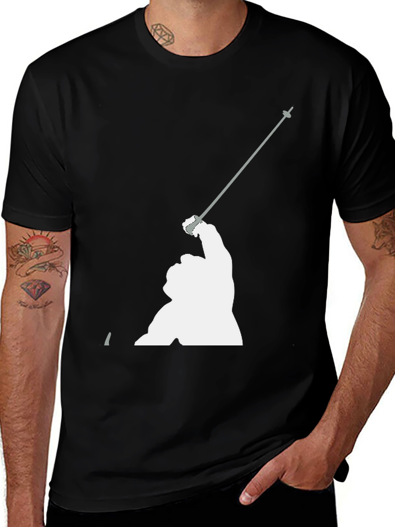 Fencing Graphic T-Shirt - Sporty Black Tee