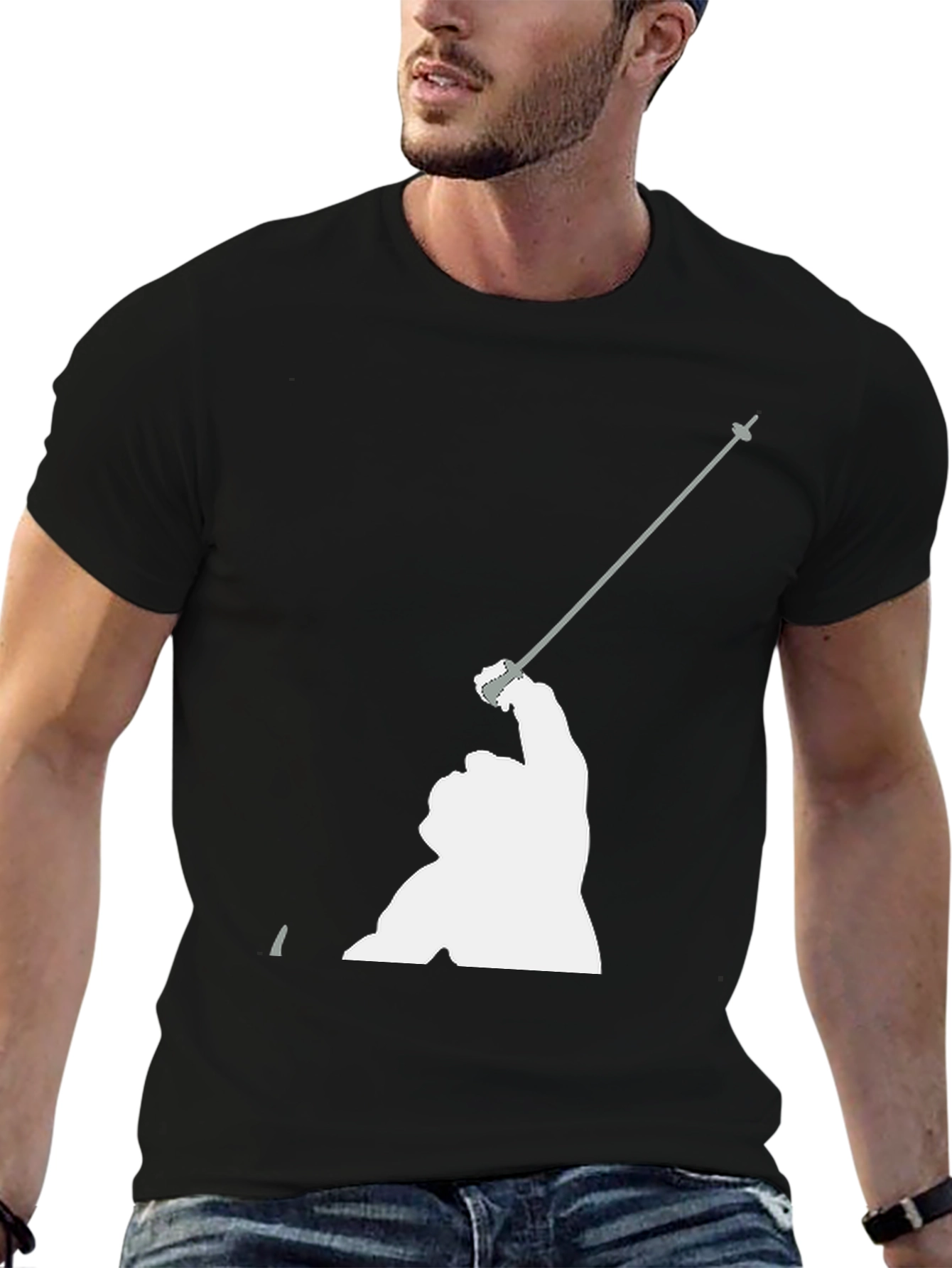 Fencing Graphic T-Shirt - Sporty Black Tee