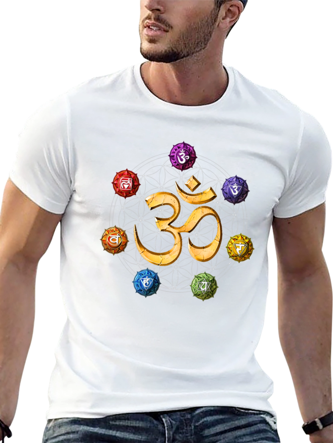Chakra Symbol T-Shirt - Spiritual Om Design