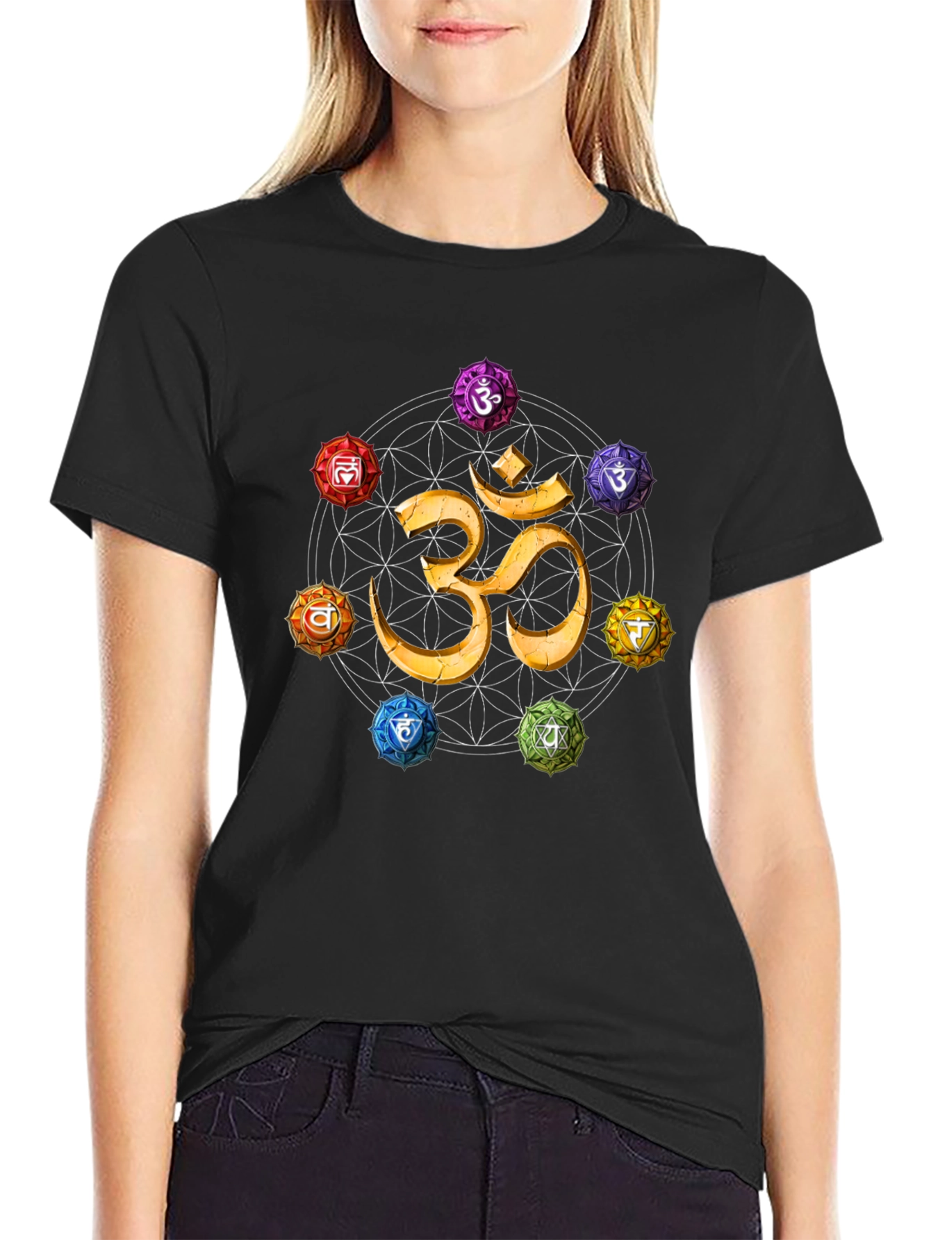 Chakra Symbol T-Shirt - Spiritual Om Design