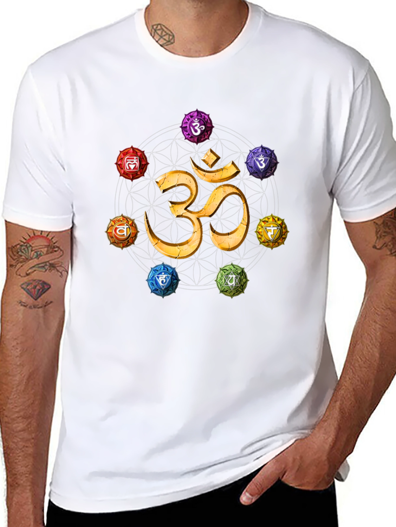 Chakra Symbol T-Shirt - Spiritual Om Design
