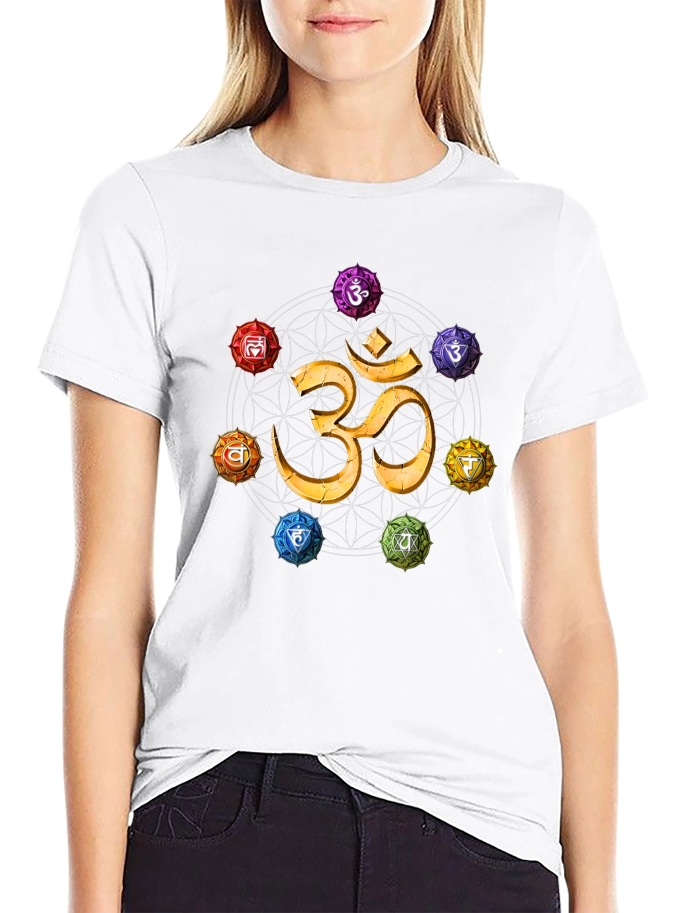 Chakra Symbol T-Shirt - Spiritual Om Design