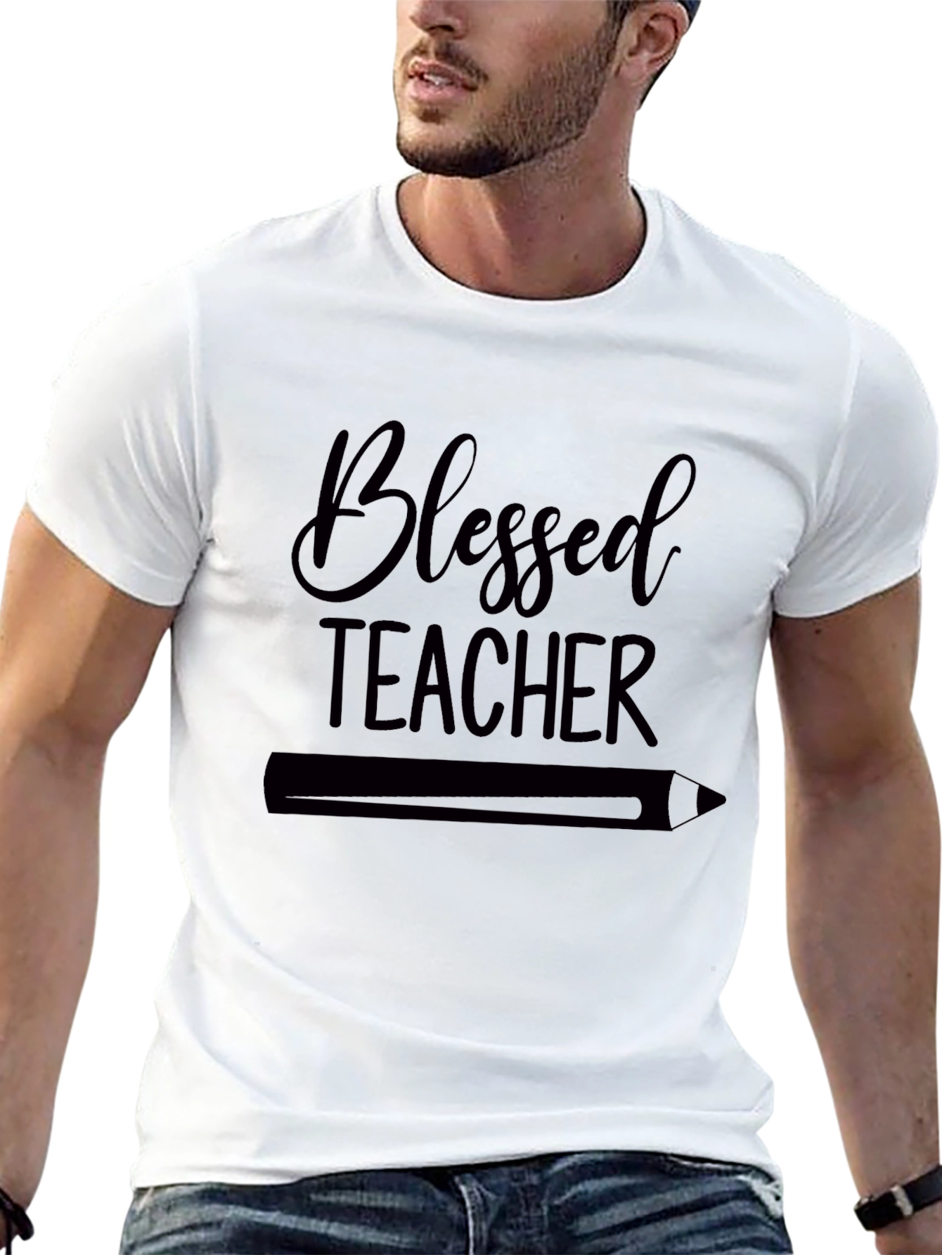 Blessed Teacher T-Shirt - Black Cotton Blend