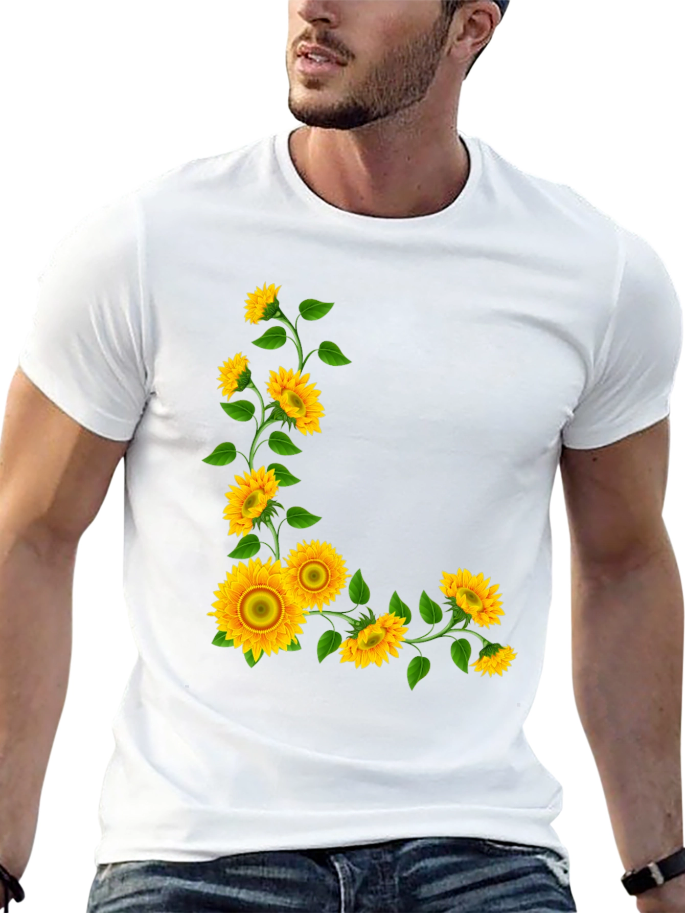 Sunflower Graphic Tee - Black Casual T-Shirt