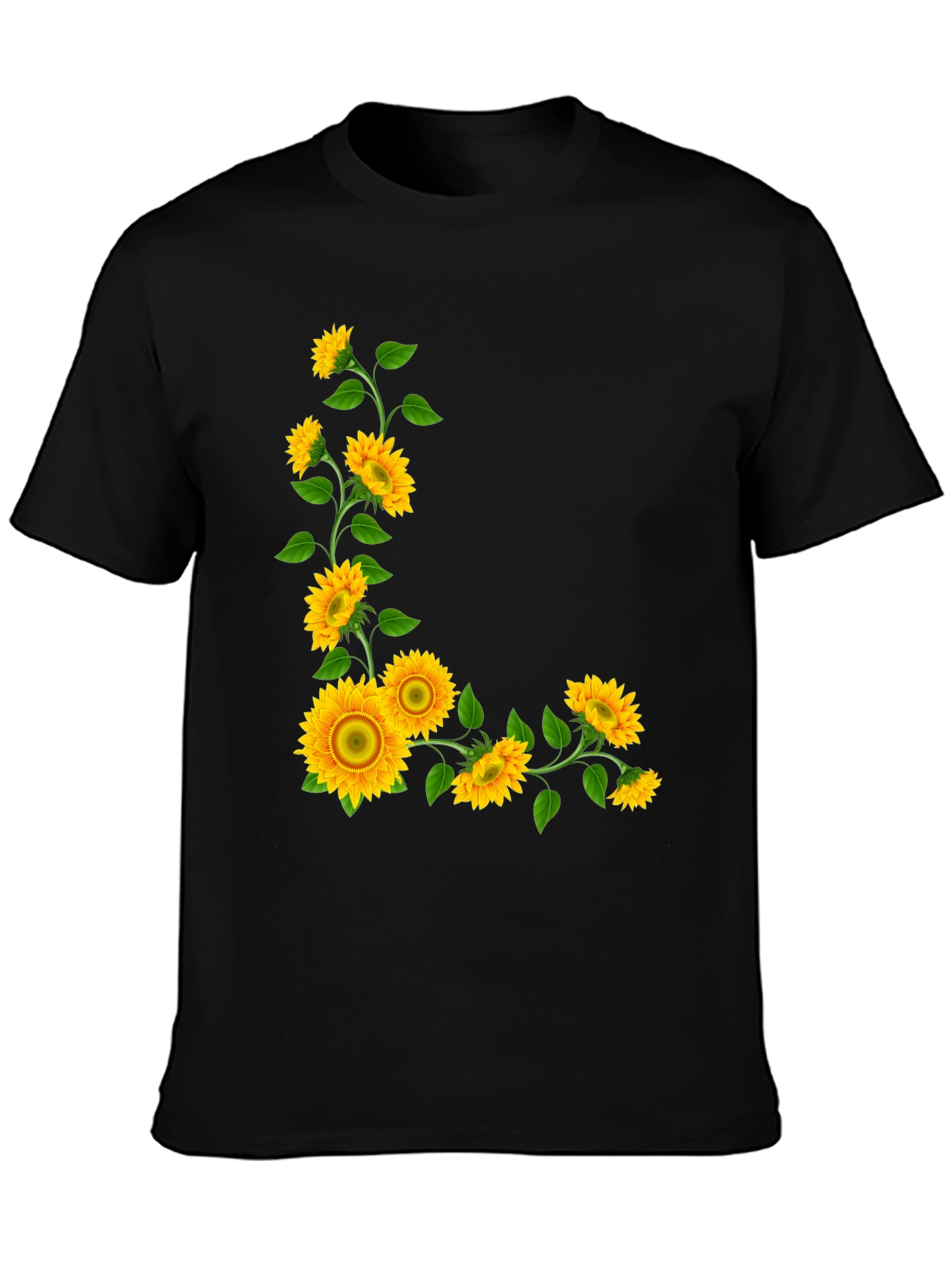 Sunflower Graphic Tee - Black Casual T-Shirt