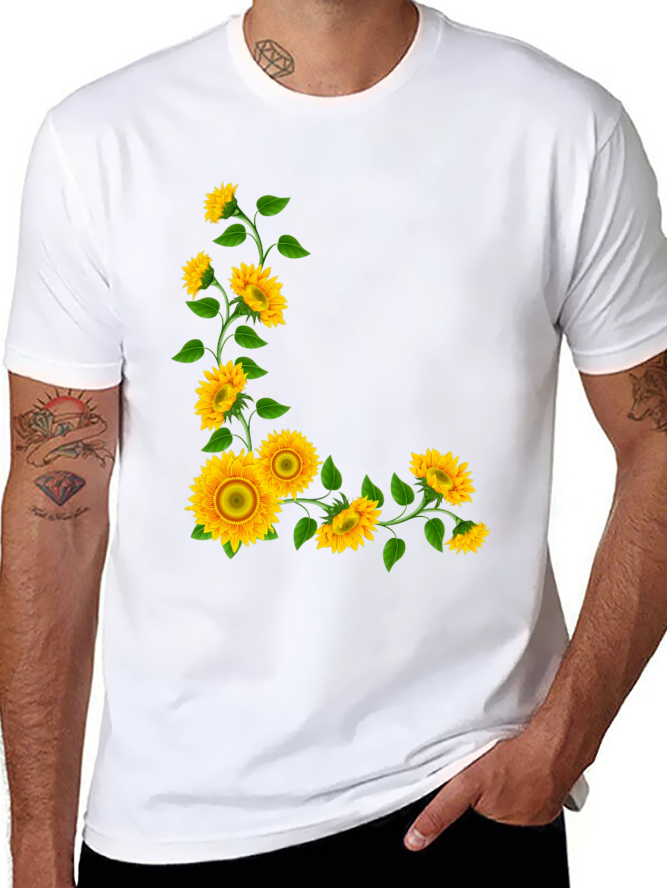 Sunflower Graphic Tee - Black Casual T-Shirt