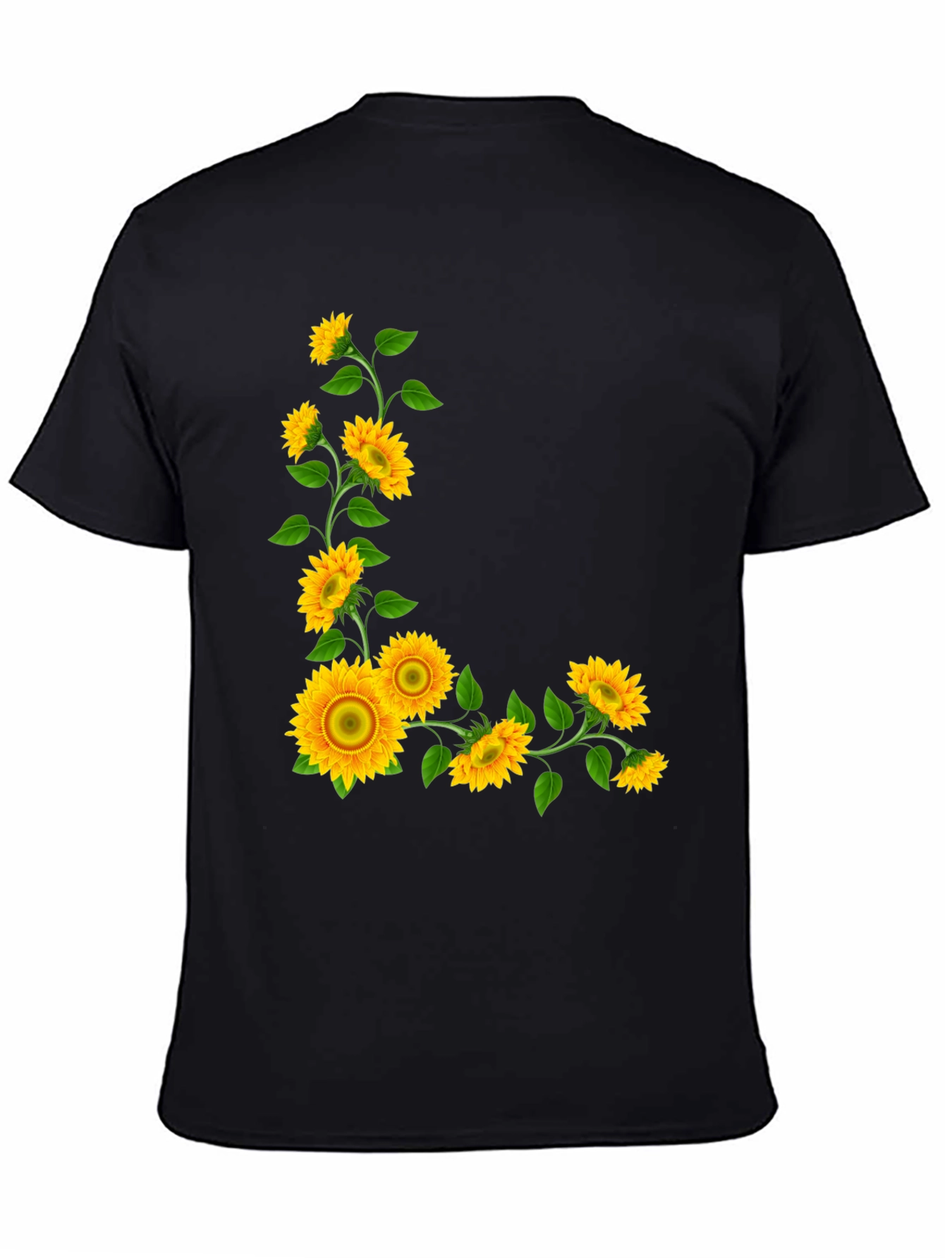 Sunflower Graphic Tee - Black Casual T-Shirt