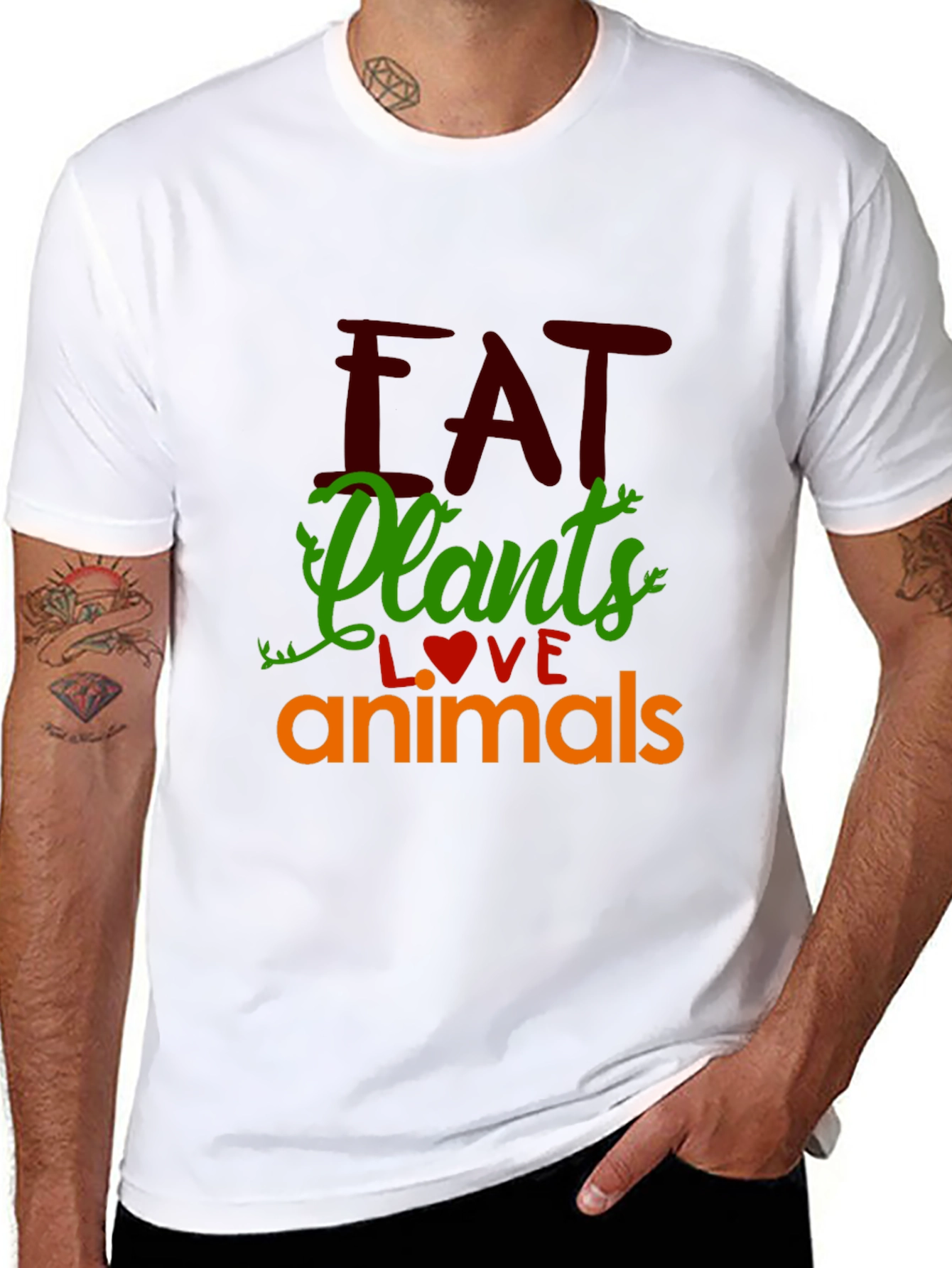 Eat Plants Love Animals Graphic Tee
