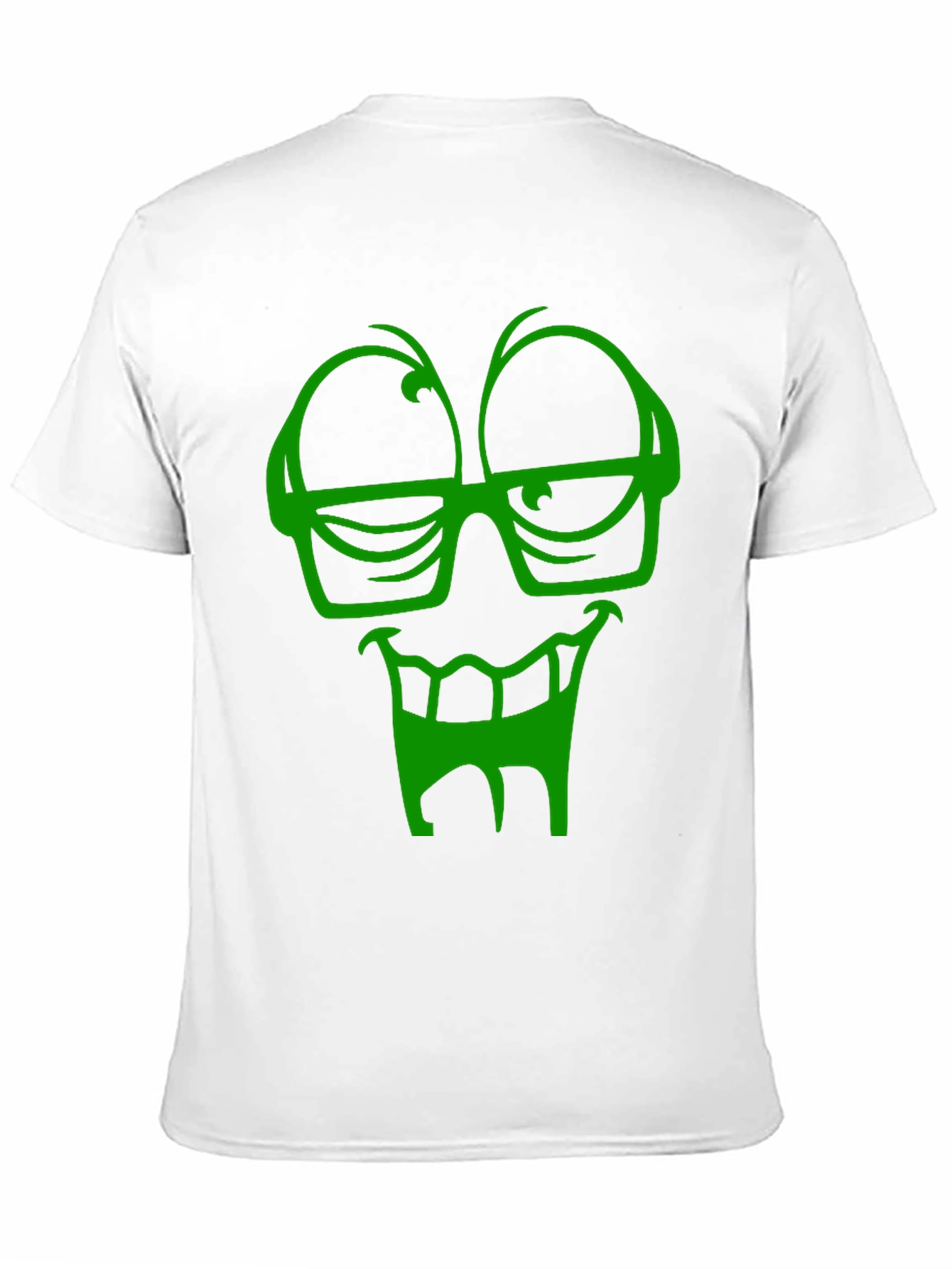 Funky Green Face Graphic Black T-Shirt
