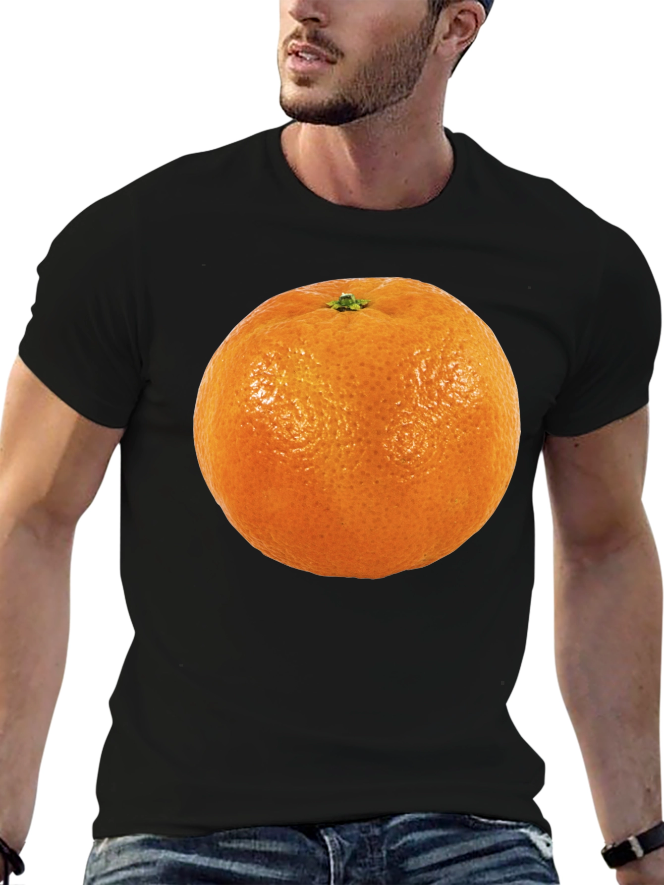 Orange Fruit Graphic T-Shirt - Casual Cotton Tee