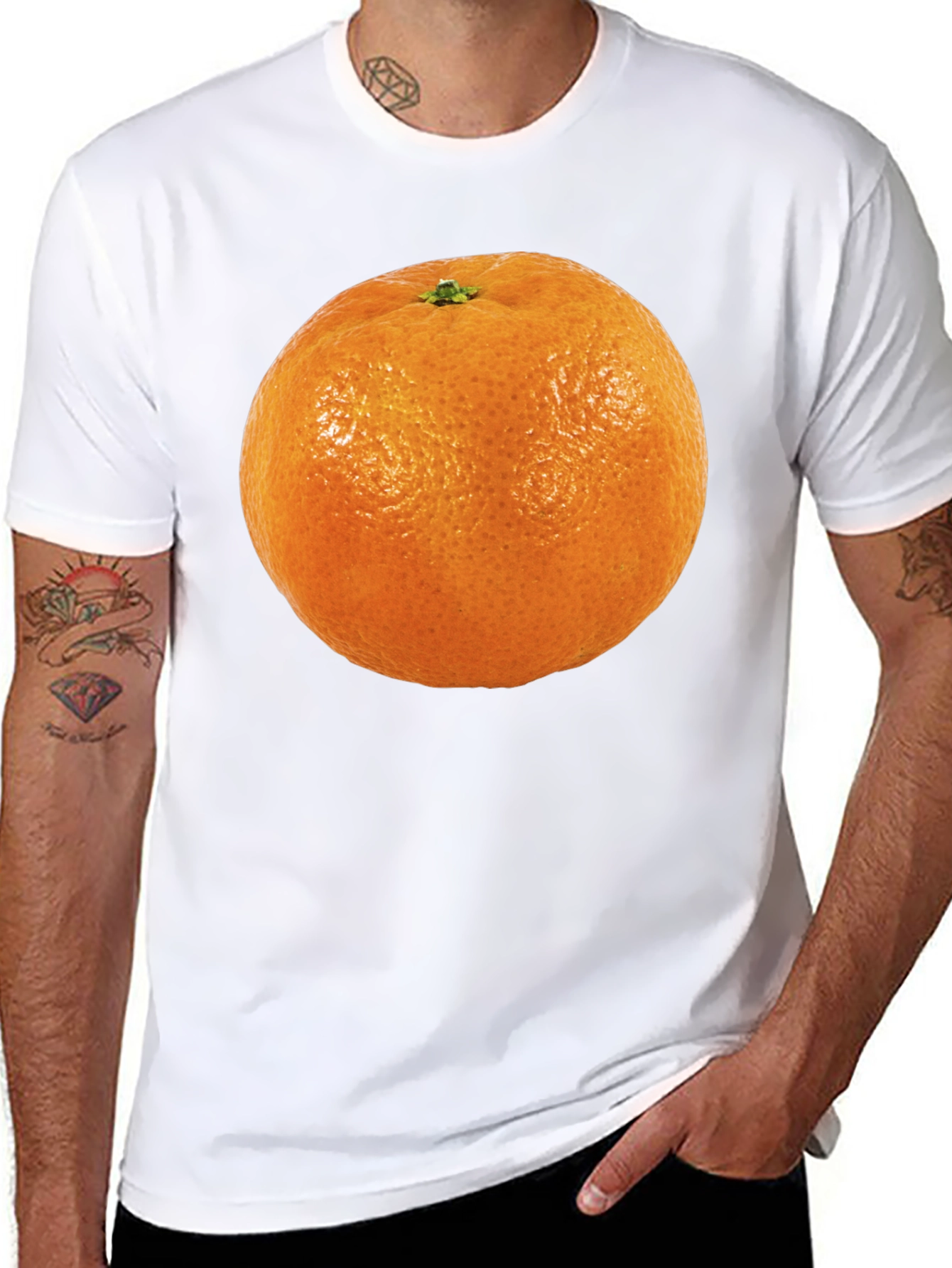 Orange Fruit Graphic T-Shirt - Casual Cotton Tee