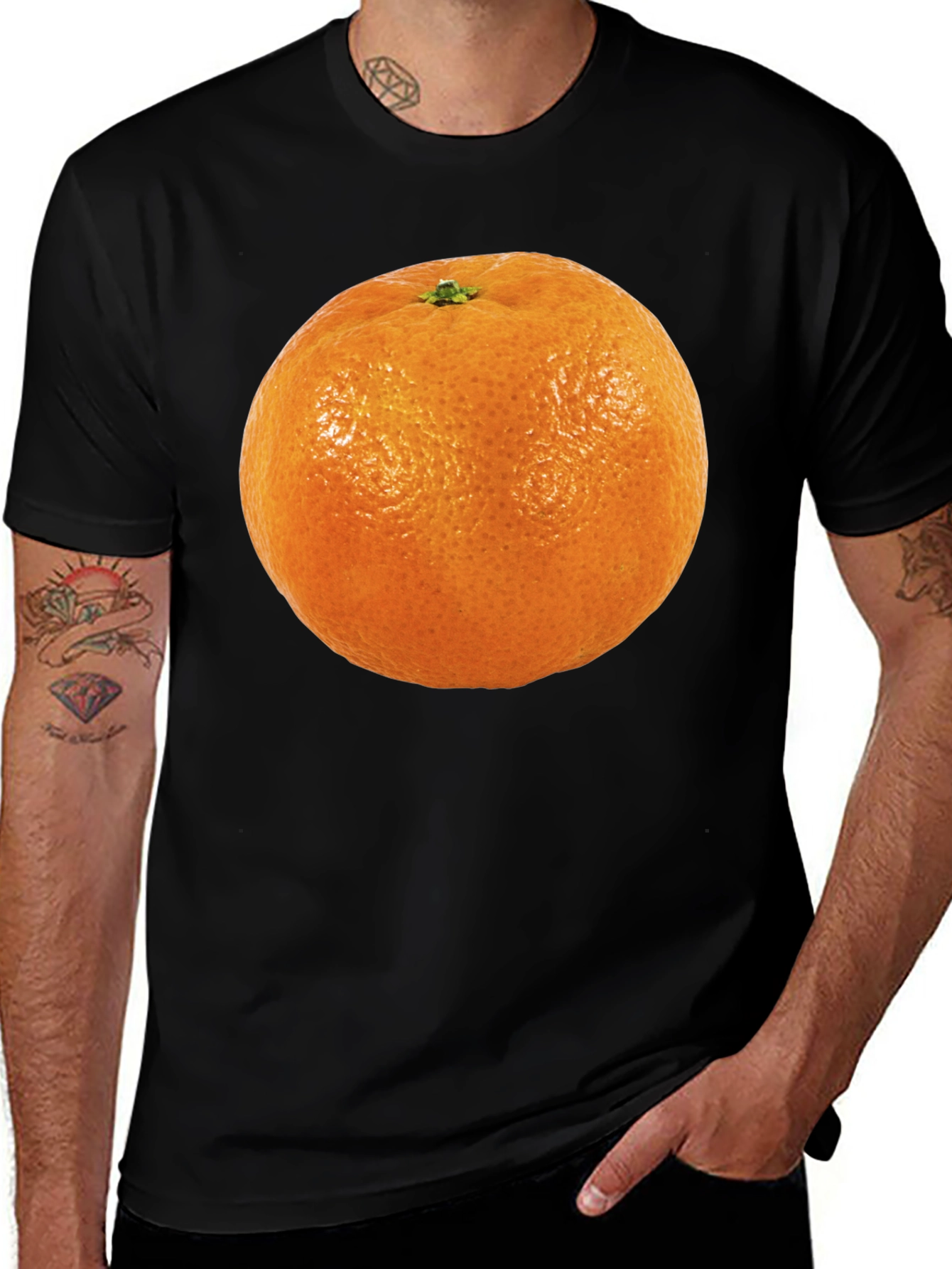Orange Fruit Graphic T-Shirt - Casual Cotton Tee