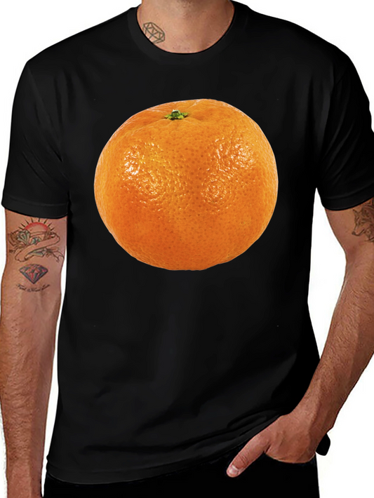 Orange Fruit Graphic T-Shirt - Casual Cotton Tee
