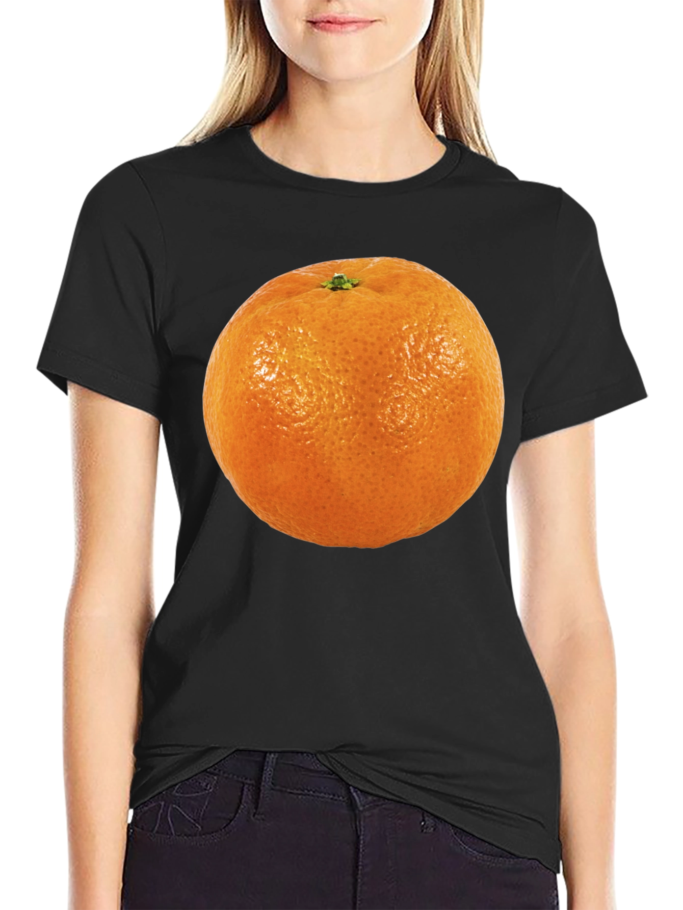 Orange Fruit Graphic T-Shirt - Casual Cotton Tee