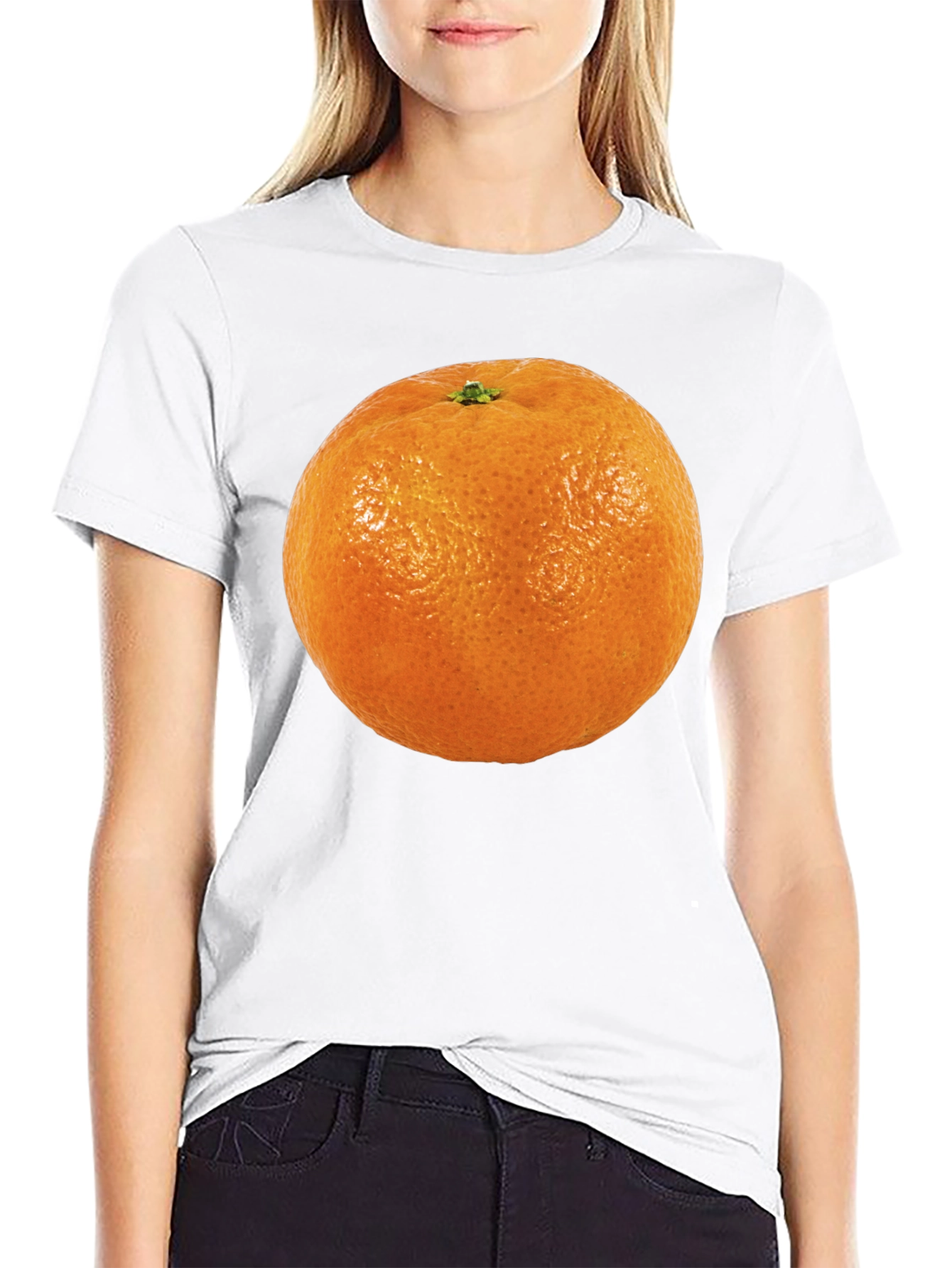 Orange Fruit Graphic T-Shirt - Casual Cotton Tee