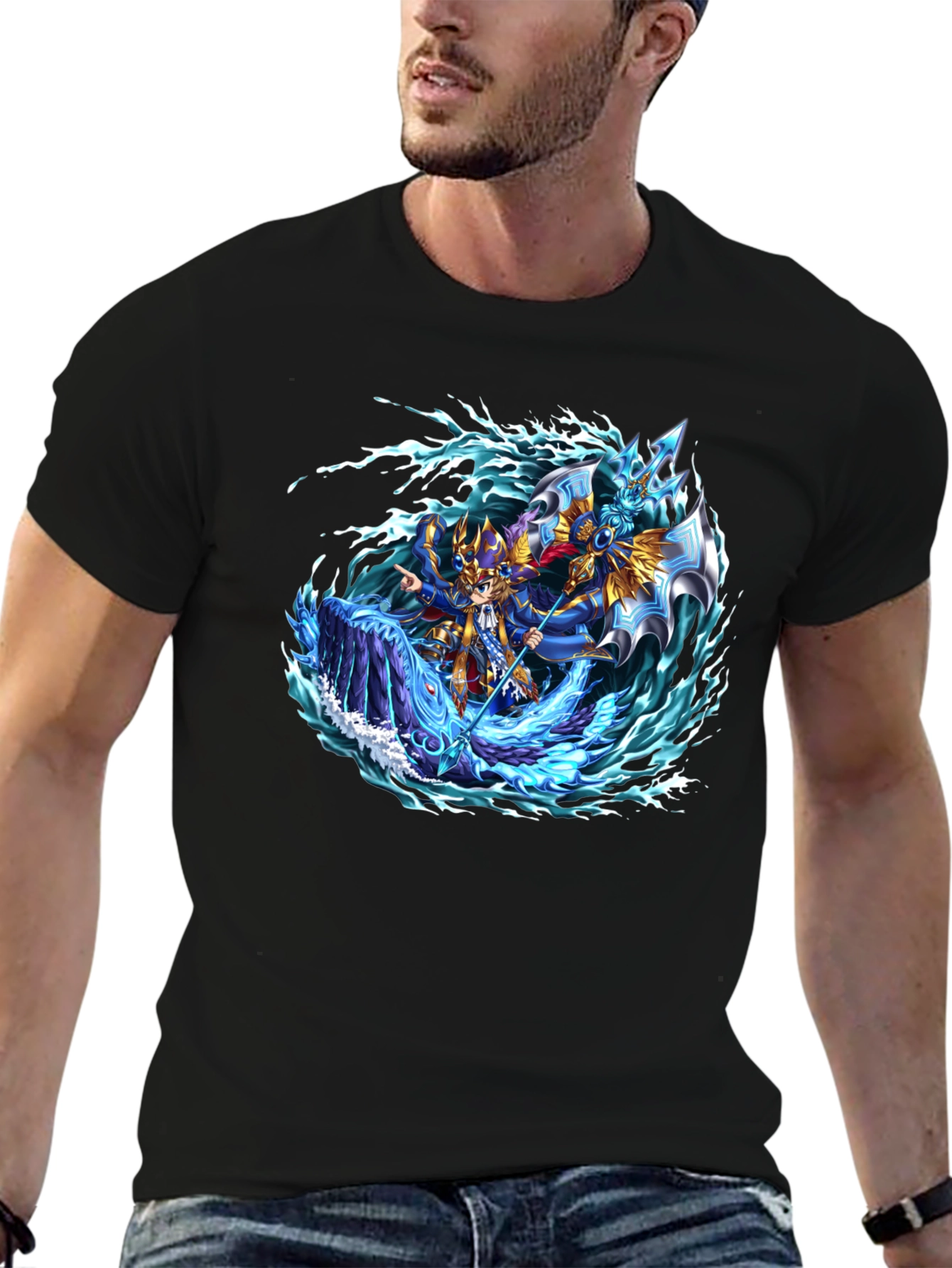 Yu-Gi-Oh! T-Shirt - Dark Magician of Chaos Water Graphic