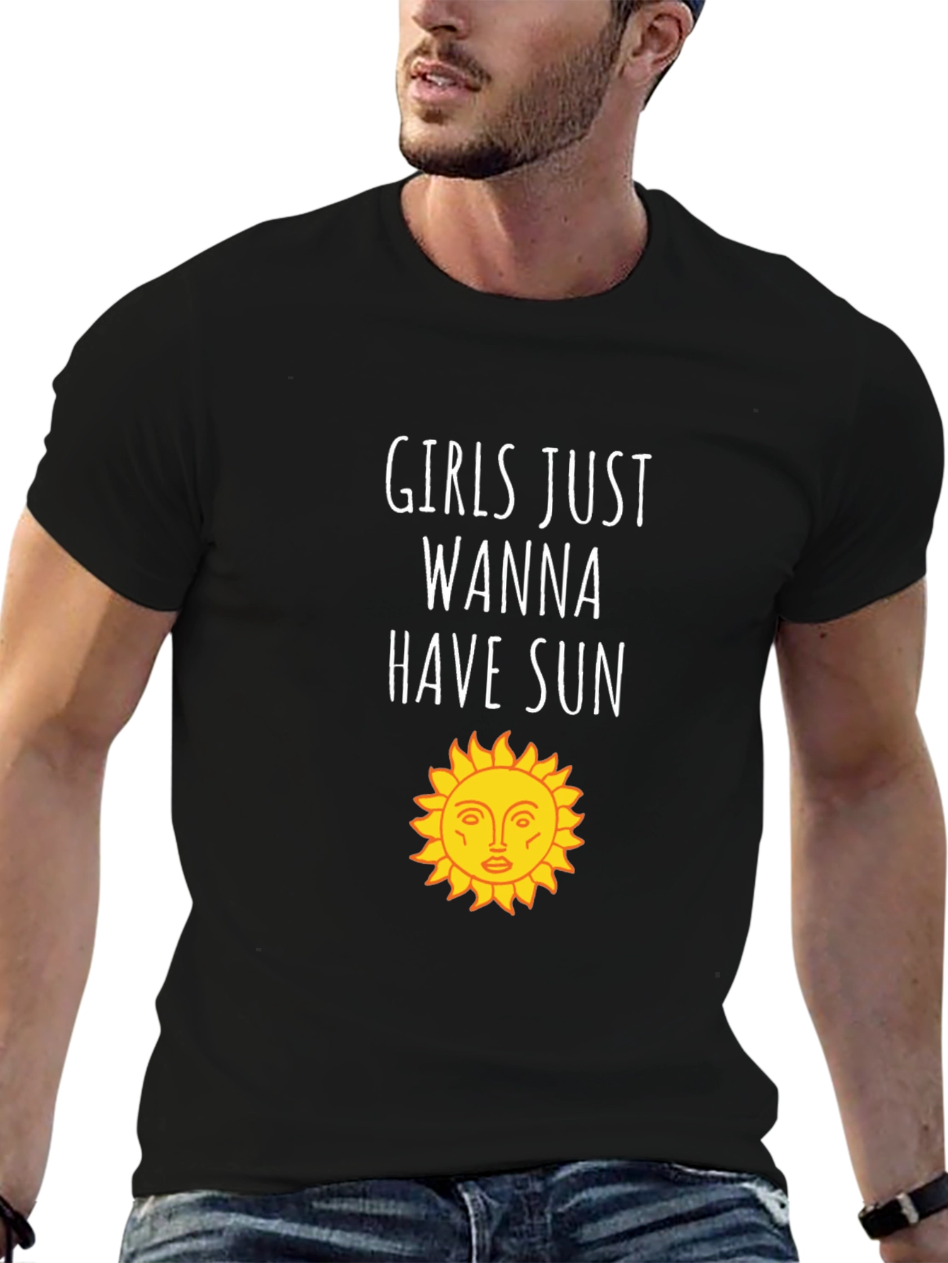 Girls Just Wanna Have Sun Graphic Tee - Black