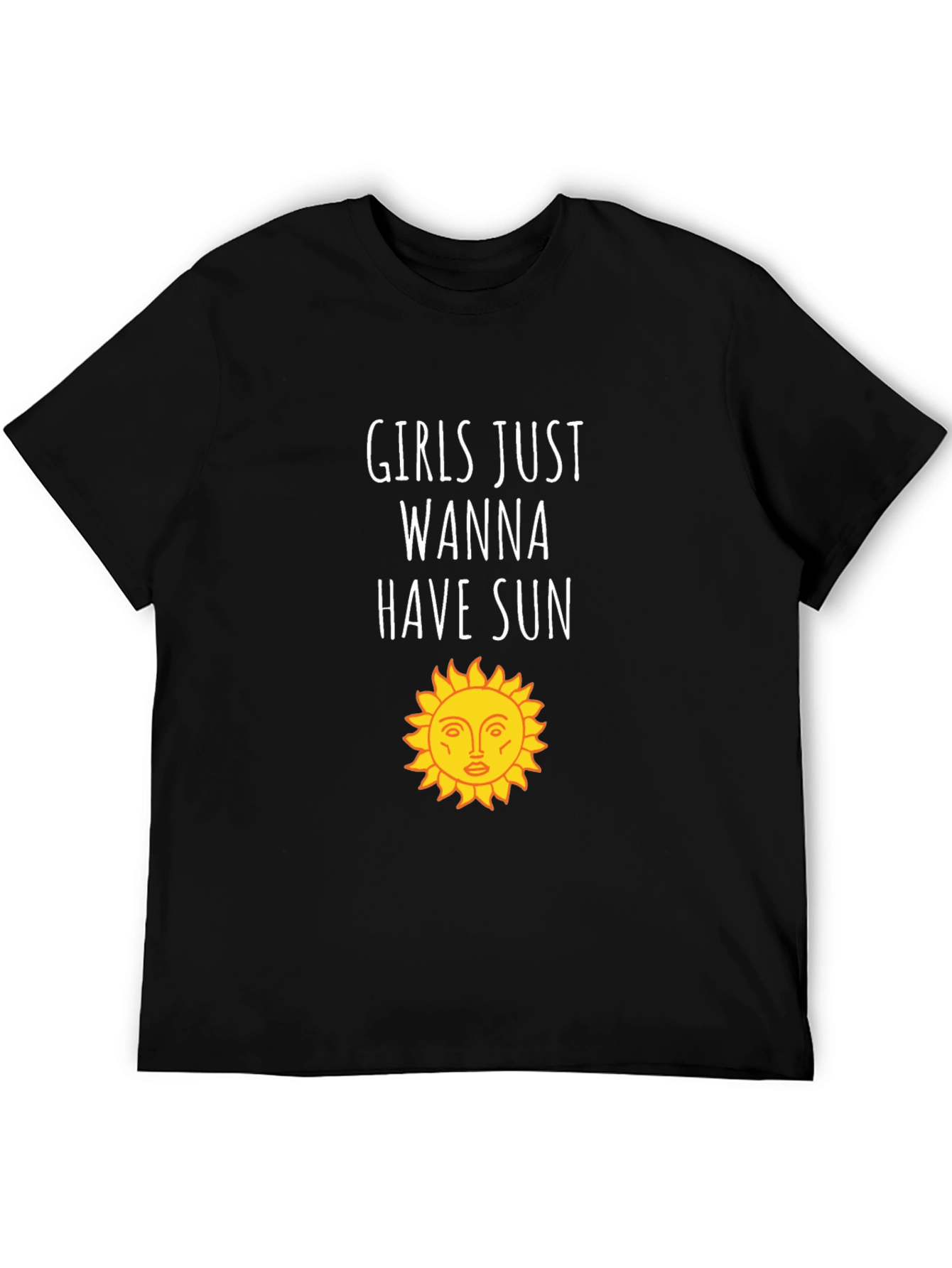 Girls Just Wanna Have Sun Graphic Tee - Black