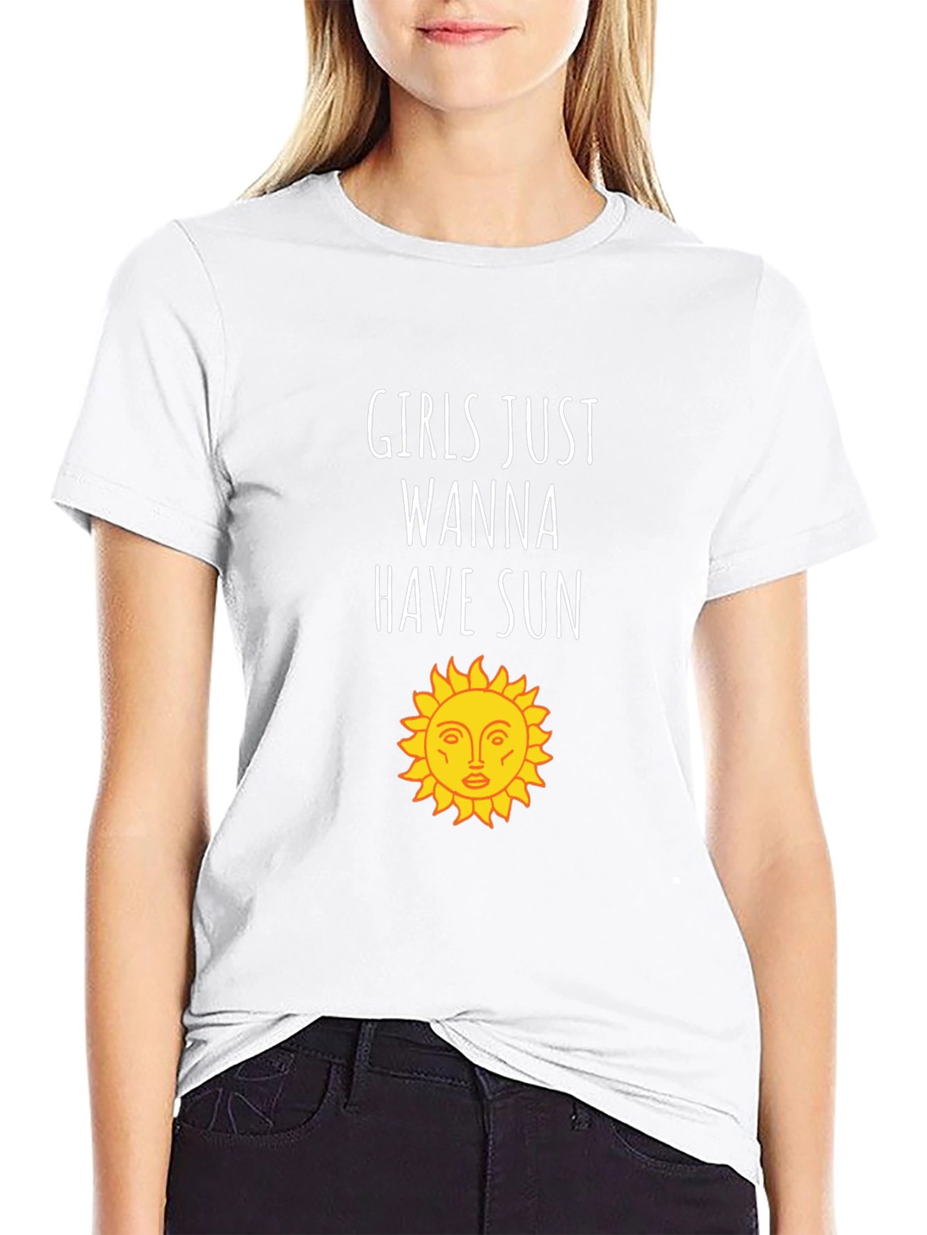 Girls Just Wanna Have Sun Graphic Tee - Black