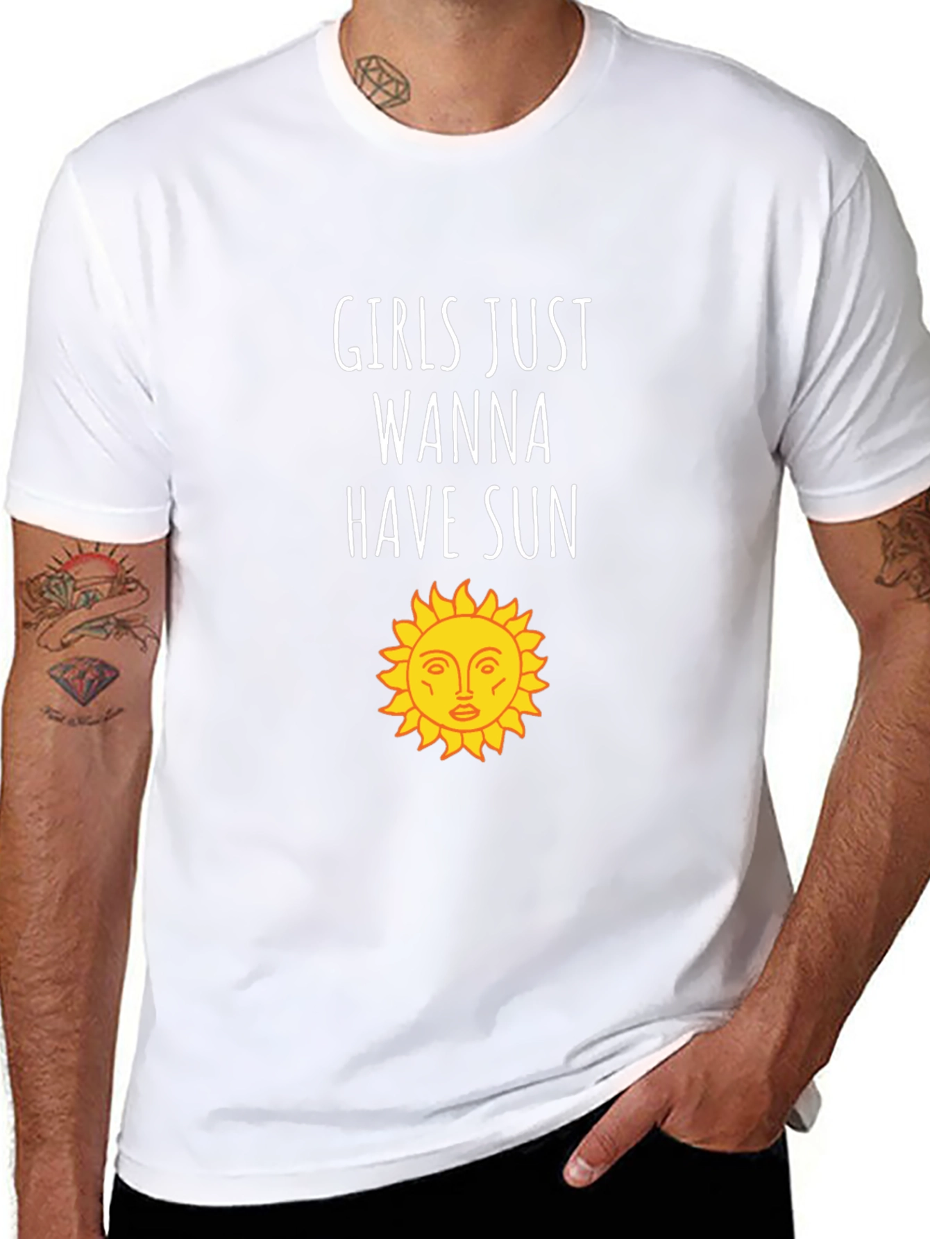 Girls Just Wanna Have Sun Graphic Tee - Black