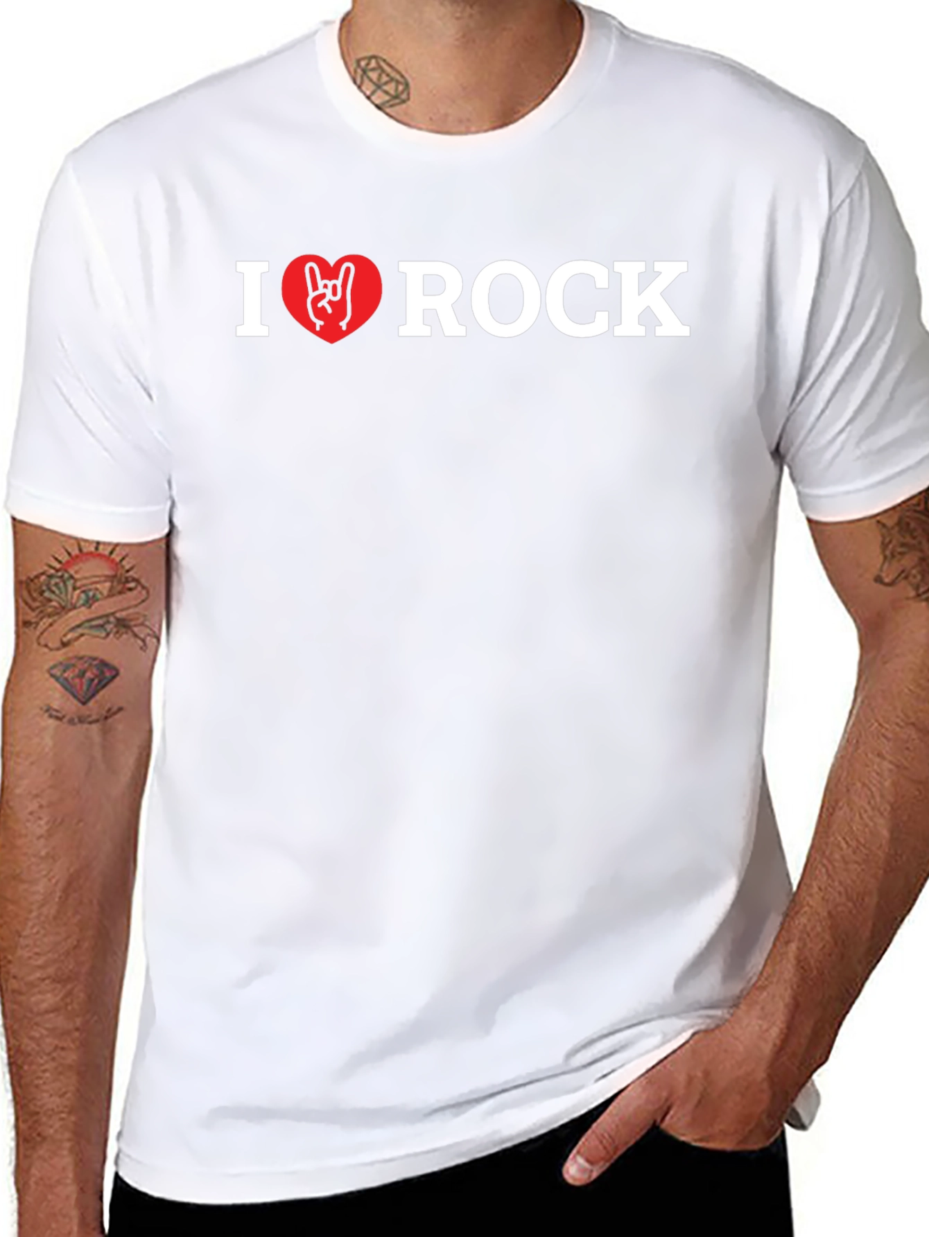 I Heart Rock Black T-Shirt