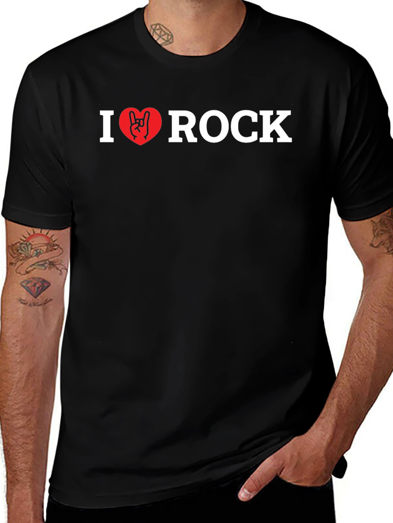 I Heart Rock Black T-Shirt