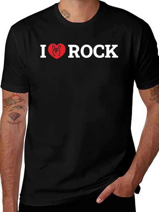 I Heart Rock Black T-Shirt