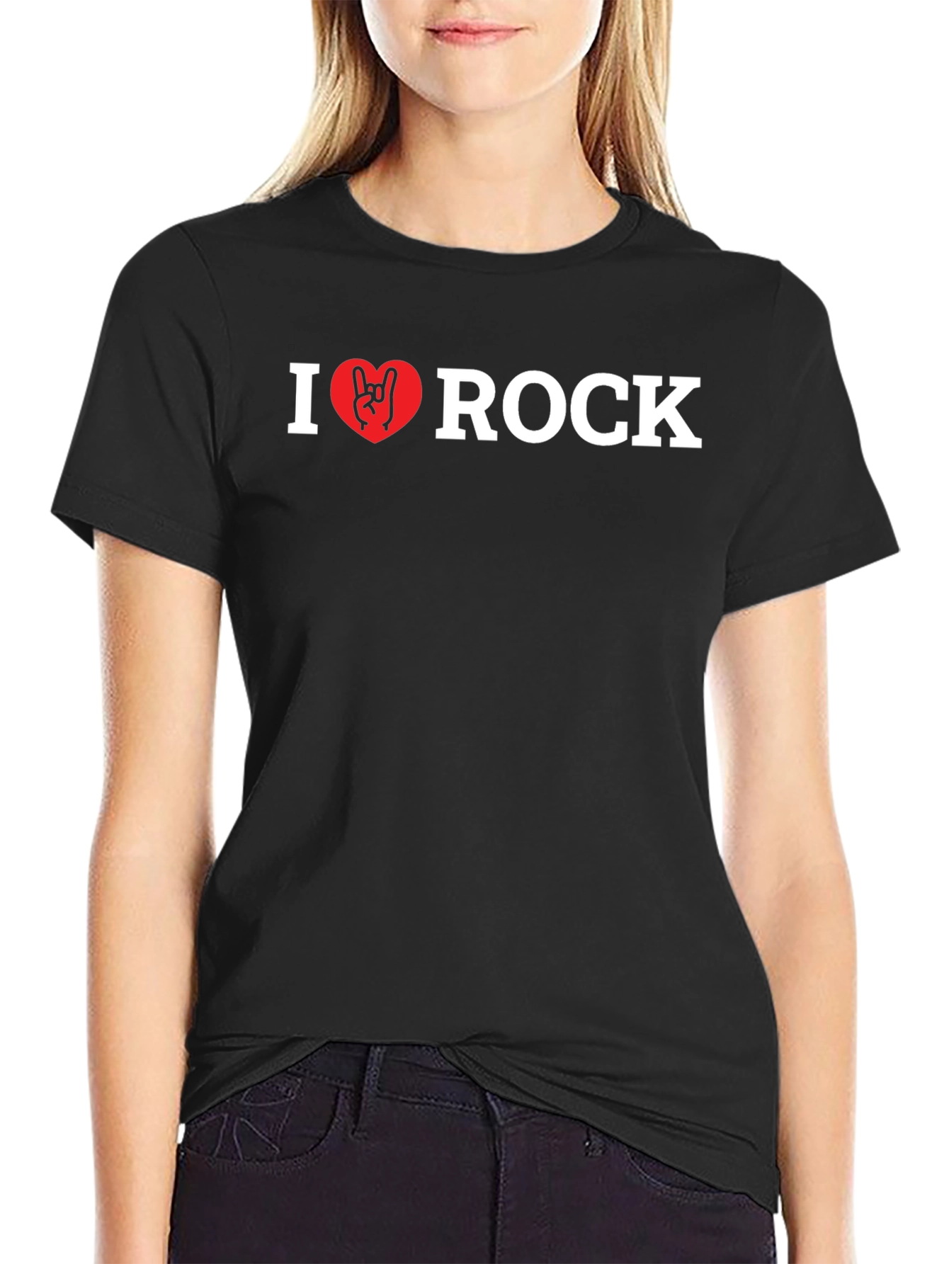 I Heart Rock Black T-Shirt