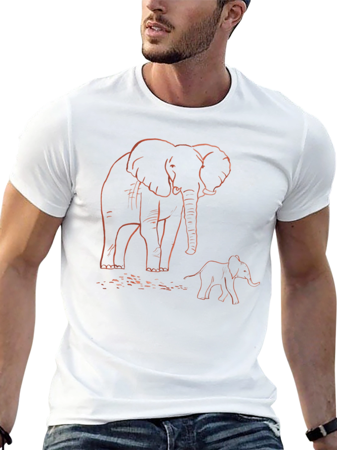 Elephant Family Graphic T-Shirt - Black