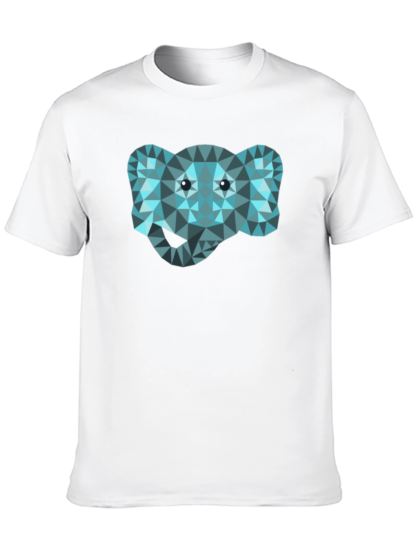 Geometric Elephant Graphic Black T-Shirt