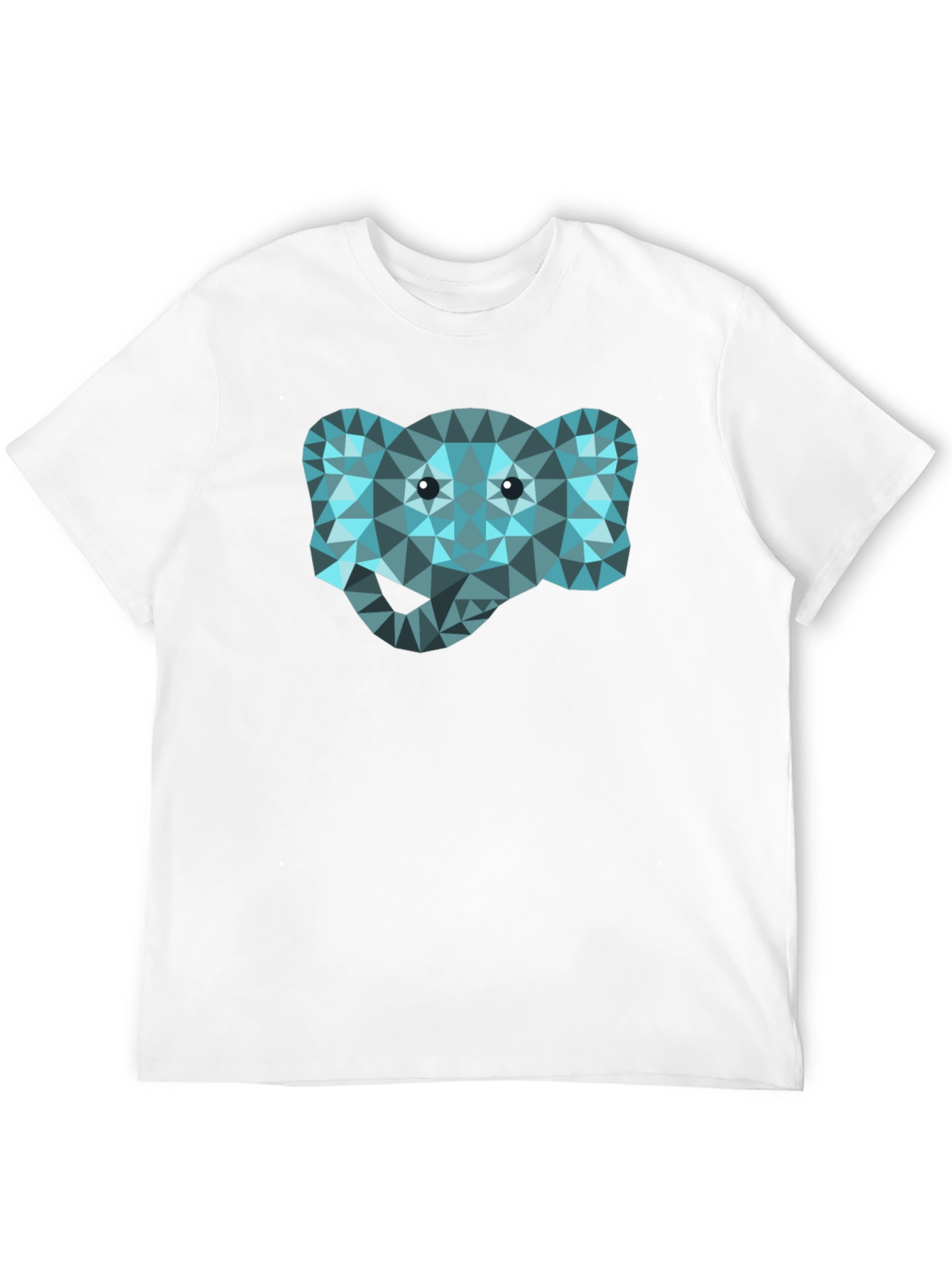 Geometric Elephant Graphic Black T-Shirt