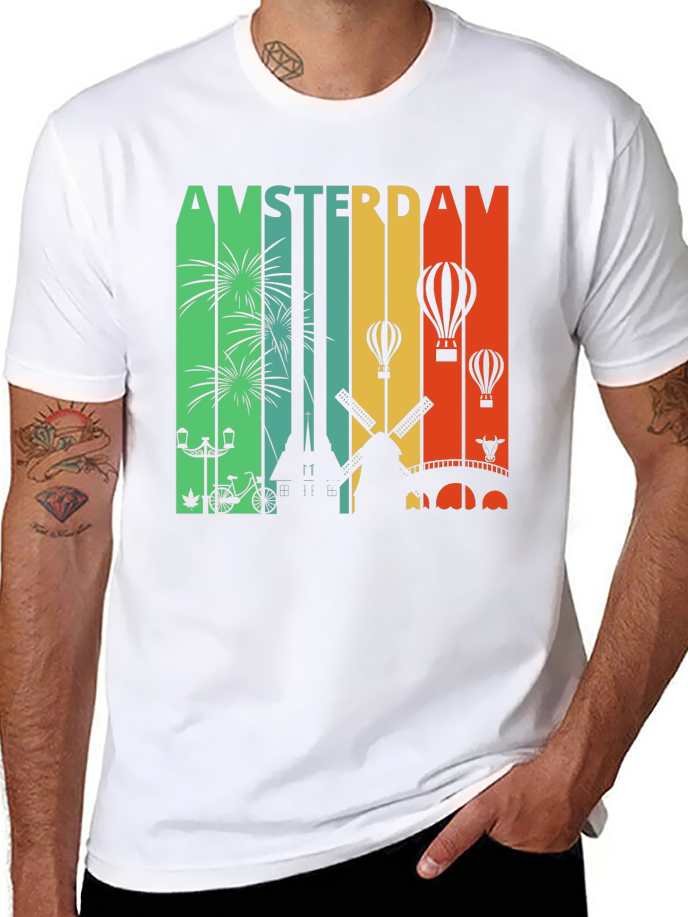 Amsterdam Cityscape Graphic Tee