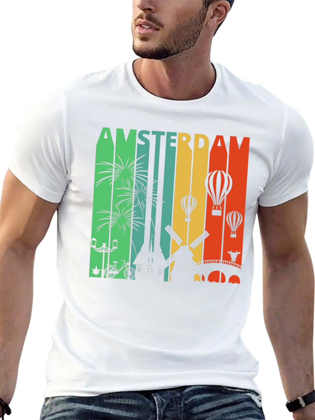 Amsterdam Cityscape Graphic Tee
