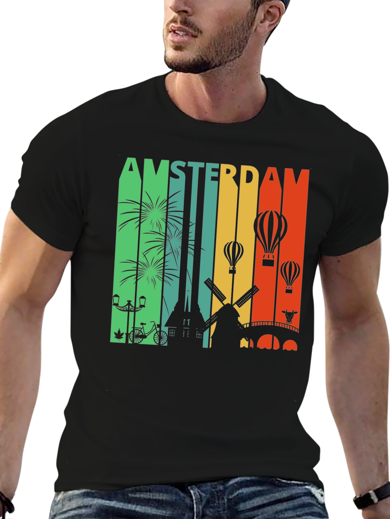 Amsterdam Cityscape Graphic Tee
