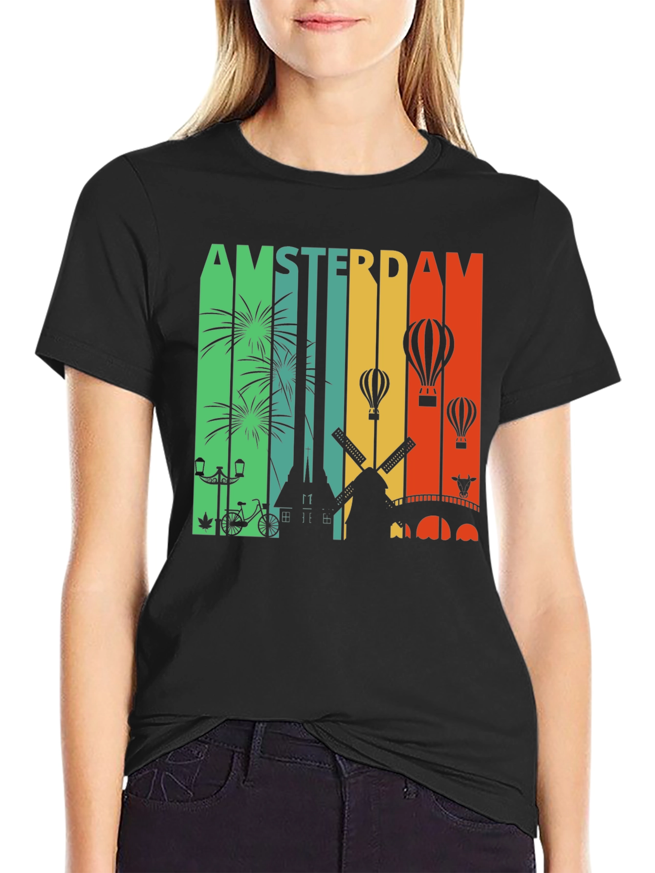 Amsterdam Cityscape Graphic Tee