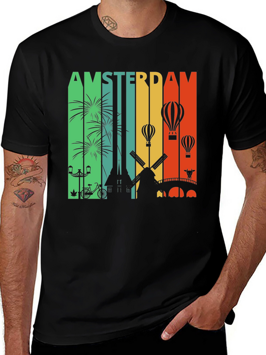 Amsterdam Cityscape Graphic Tee