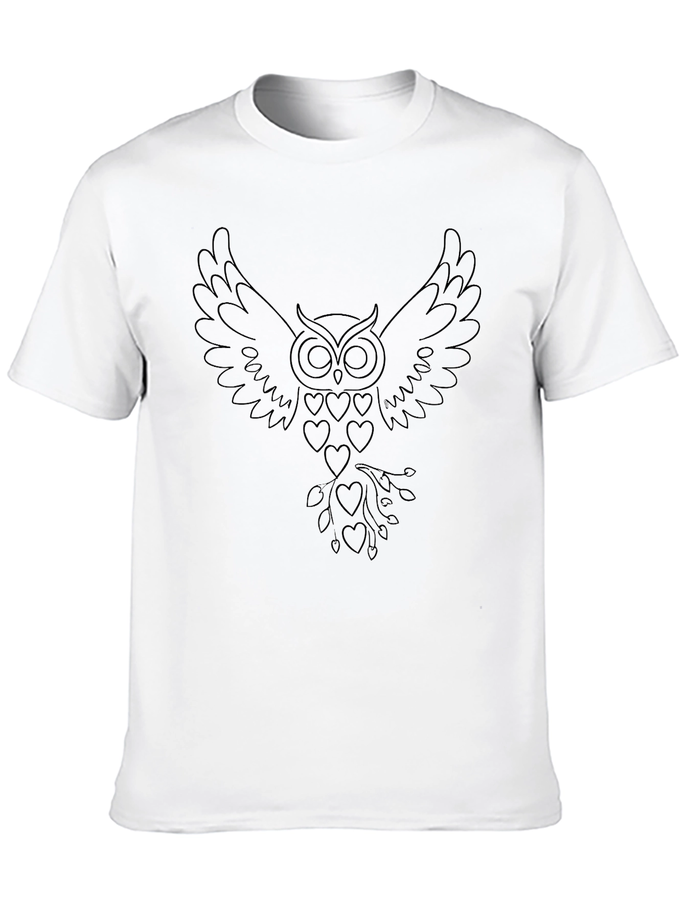 Owl Heart Graphic Tee - Mens Black T-Shirt