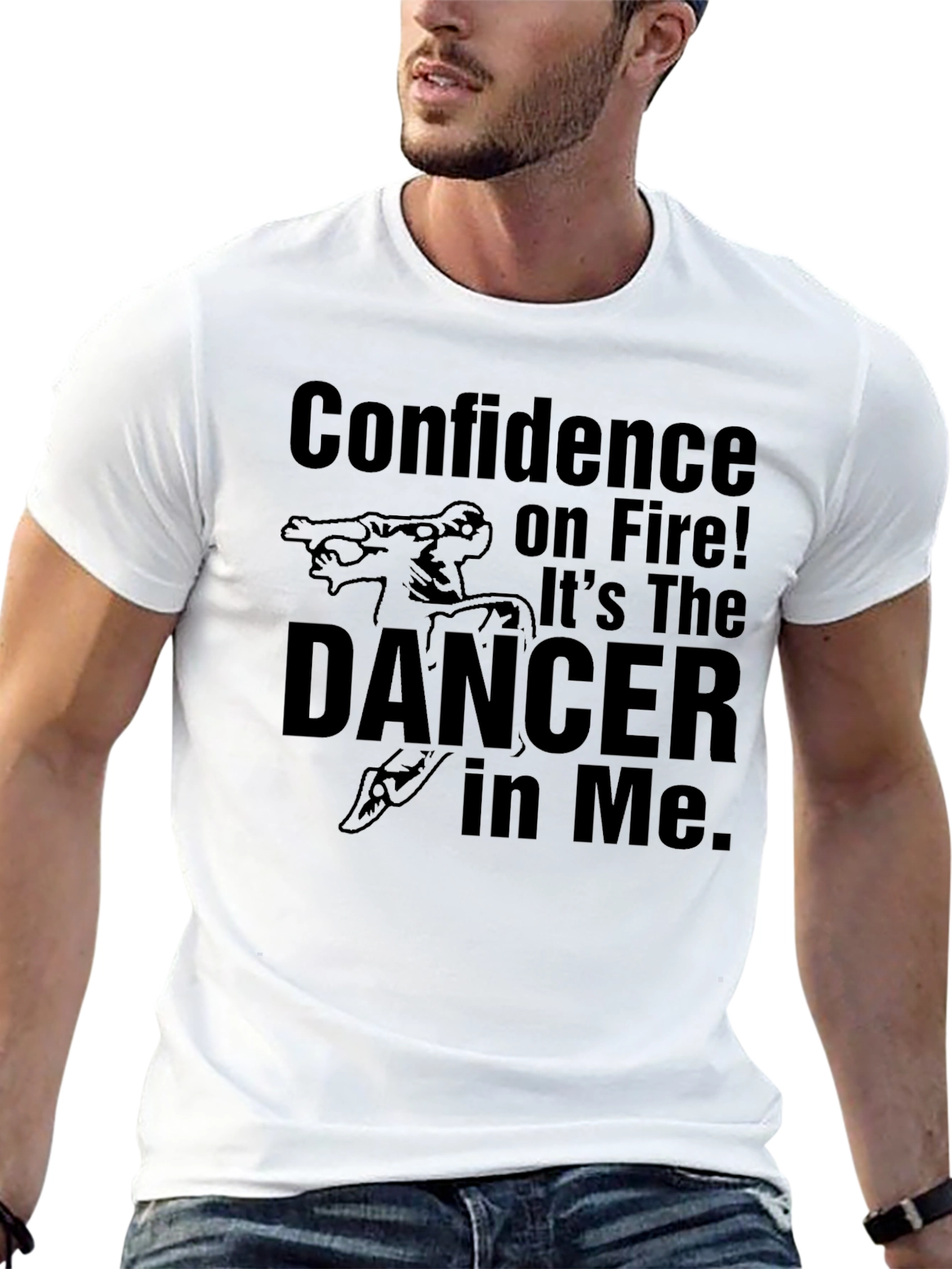 Confidence On Fire Dancer Graphic Black T-Shirt