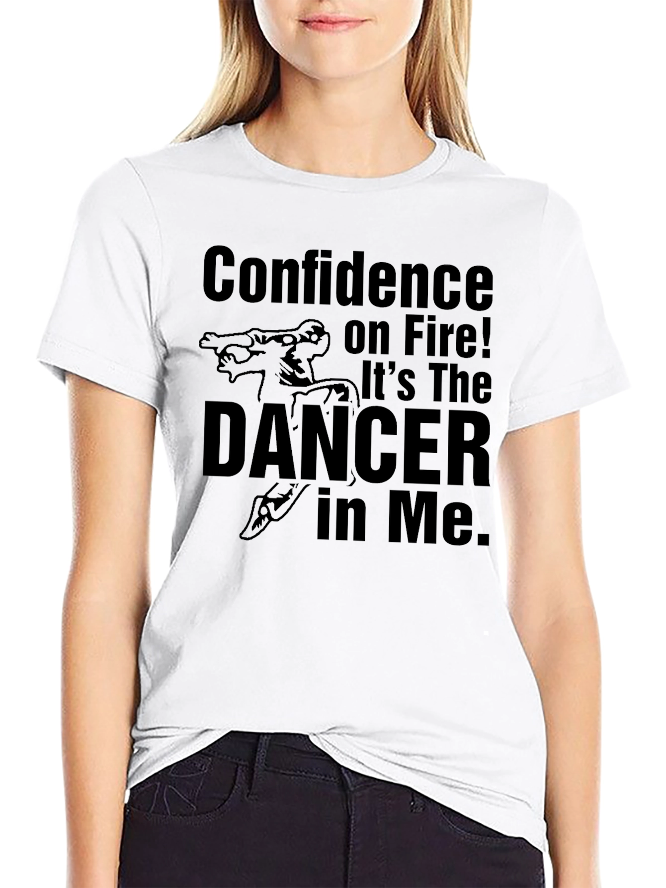 Confidence On Fire Dancer Graphic Black T-Shirt