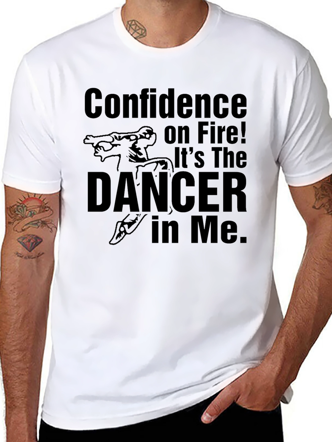 Confidence On Fire Dancer Graphic Black T-Shirt