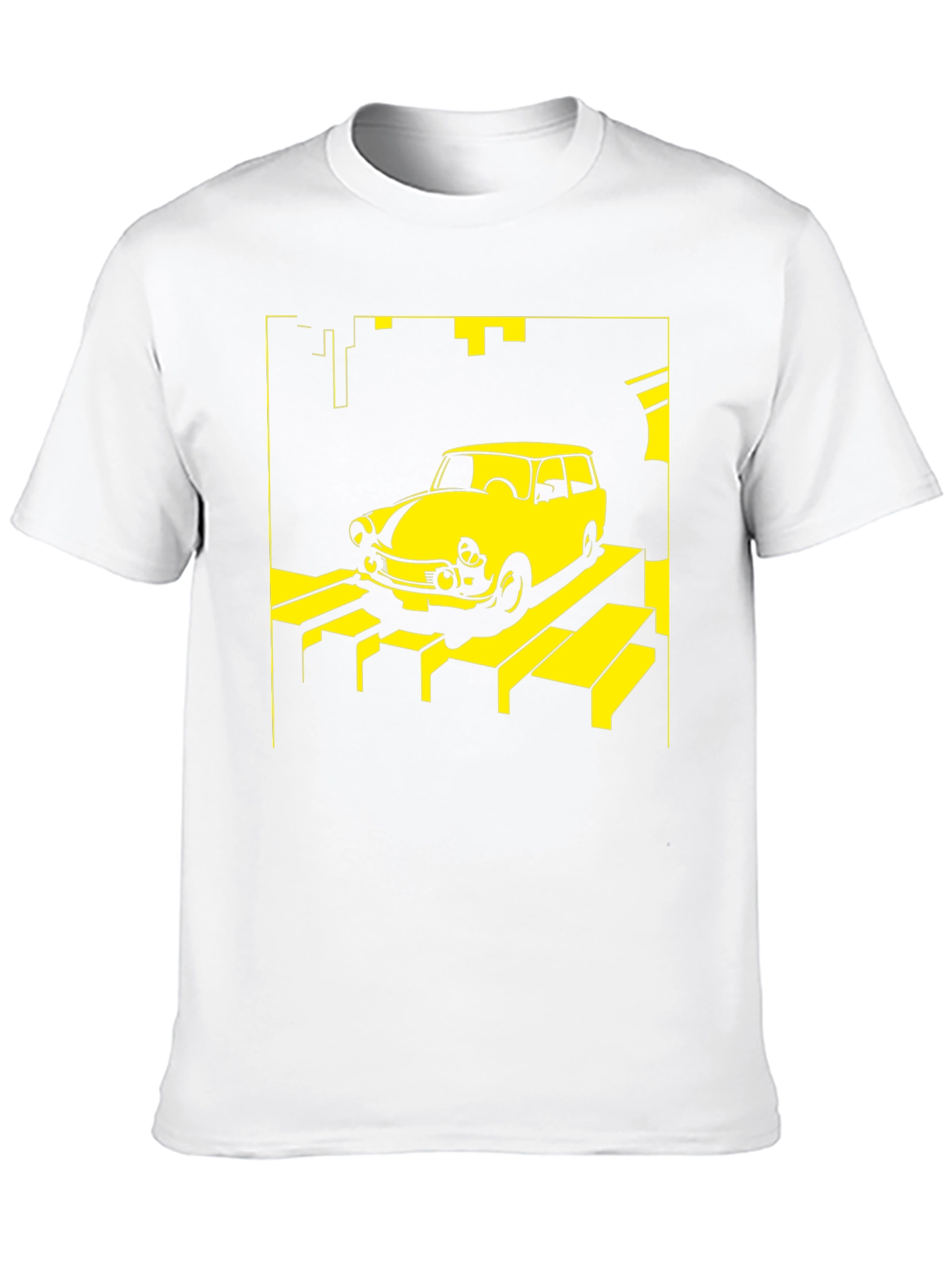 Retro Car T-Shirt - Yellow on Black