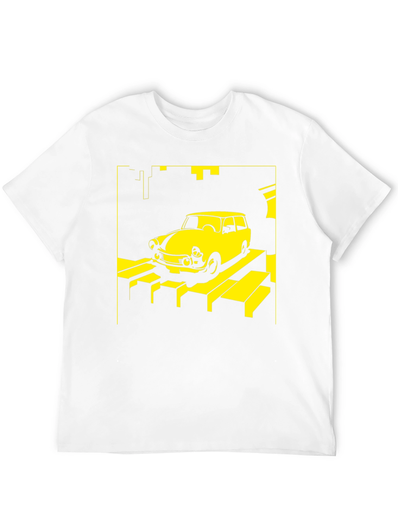 Retro Car T-Shirt - Yellow on Black